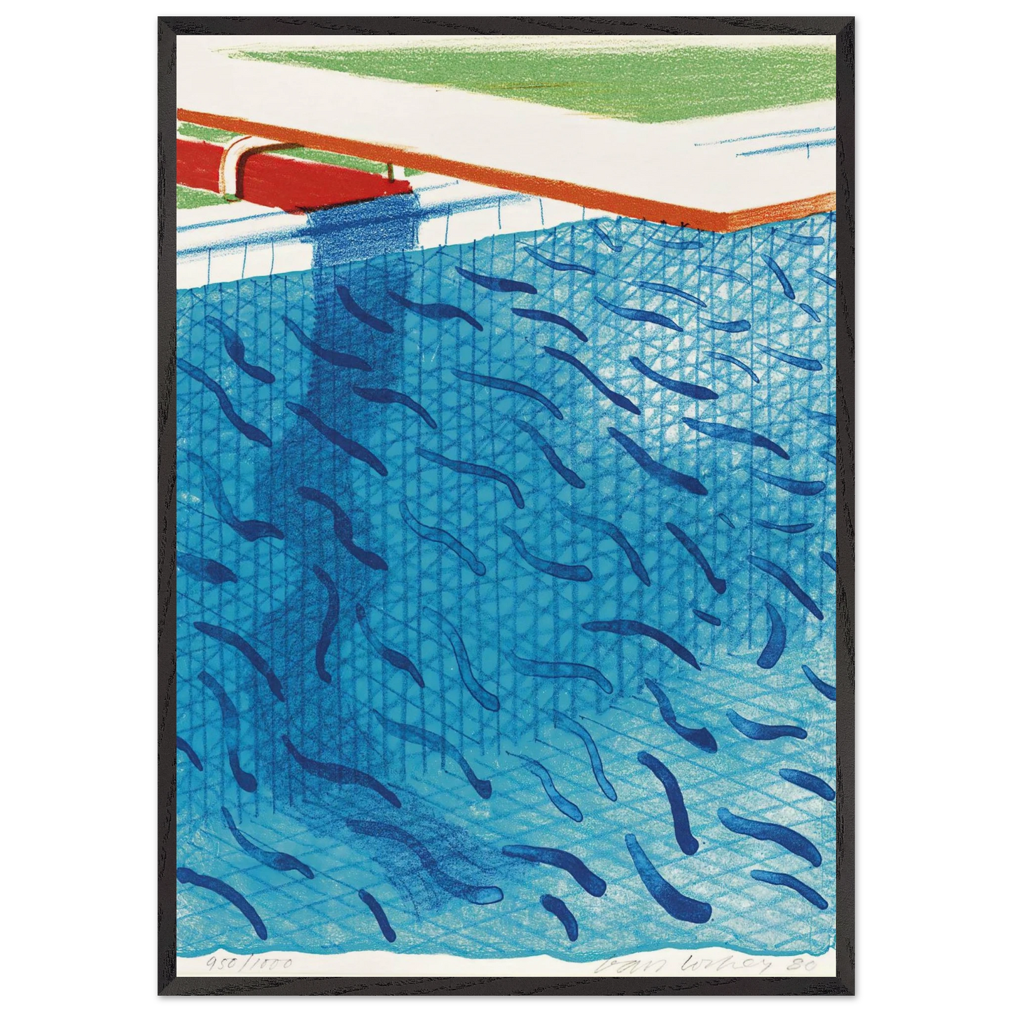 David Hockney N6 - David Hockney 70x100 cm / 28x40 inches Framed Art Print – Black Wooden Frame | David Hockney Art | Artwork by David Hockney