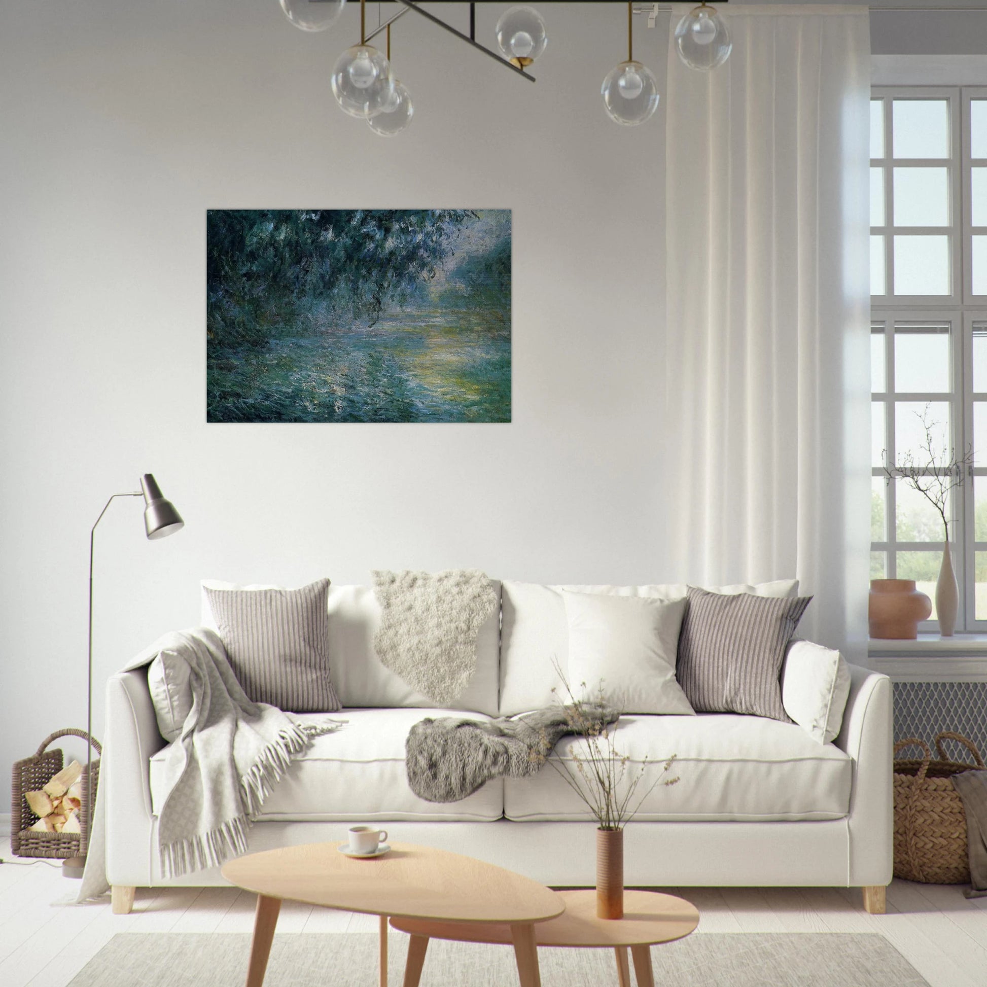 Morning on the Seine in the Rain - claude monet Brushed Aluminum Print - 70x100 cm / 28x40 inches | claude monet Aluminum Print | claude monet Prints