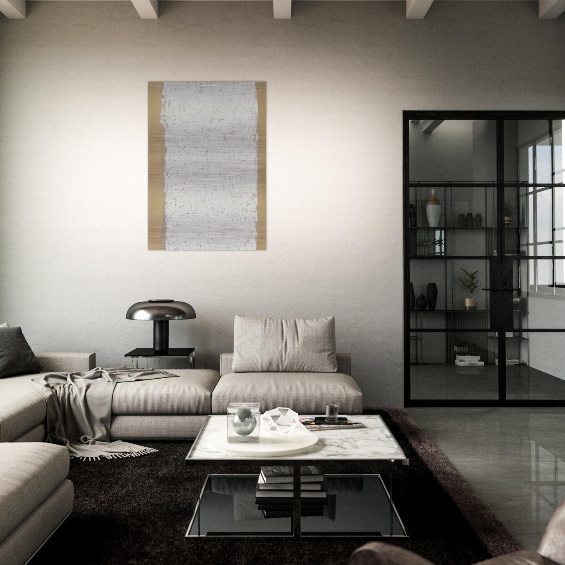 Enter - Minimalism - Robert Ryman Brushed Aluminum Print - 70x100 cm / 28x40 inches | Robert Ryman Aluminum Print | Robert Ryman Prints