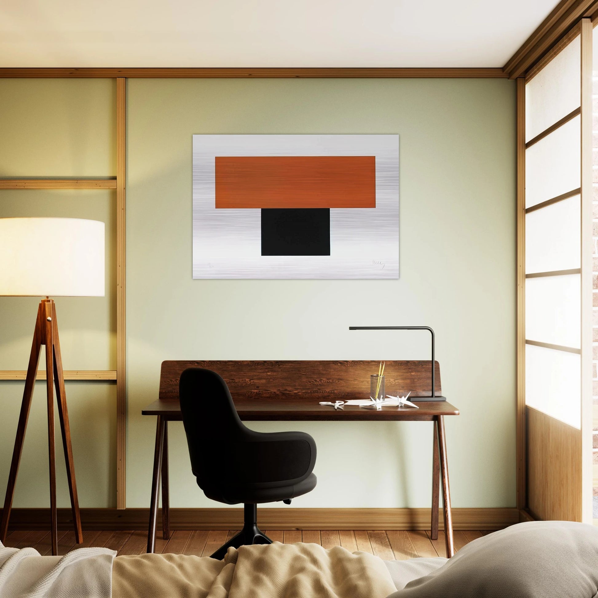 Red-Orange over Black - Ellsworth Kelly Brushed Aluminum Print - 70x100 cm / 28x40 inches | Ellsworth Kelly Aluminum Print | Ellsworth Kelly Prints