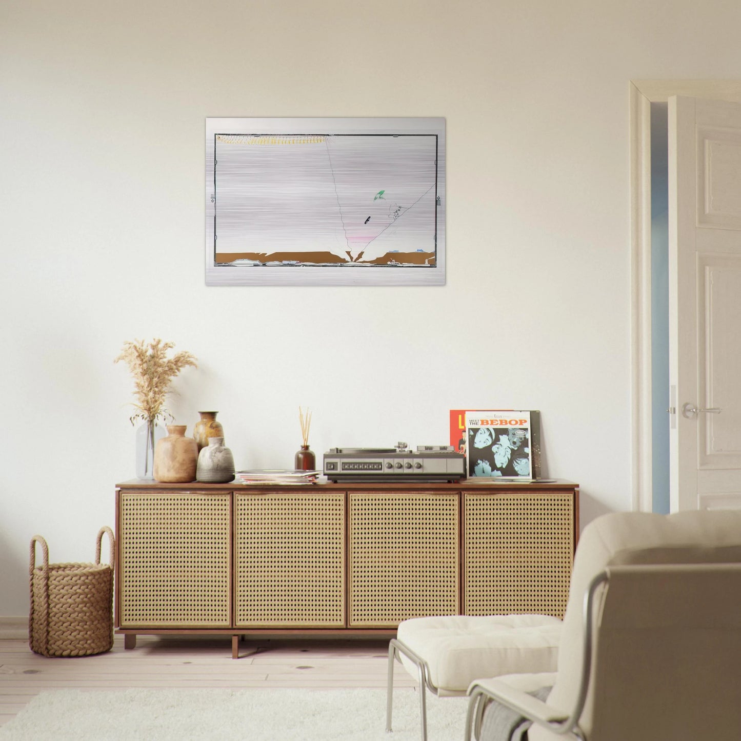 Sea Behind Battle of Iceland Glass - 1970 - Dieter Roth Brushed Aluminum Print - 70x100 cm / 28x40 inches | Dieter Roth Aluminum Print | Dieter Roth Prints