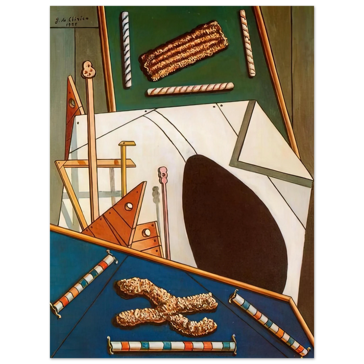 Giorgio de Chirico - METAPHYSICAL INTERIOR WITH BISCUITS  75x100 cm / 30x40inches Fine Art Poster