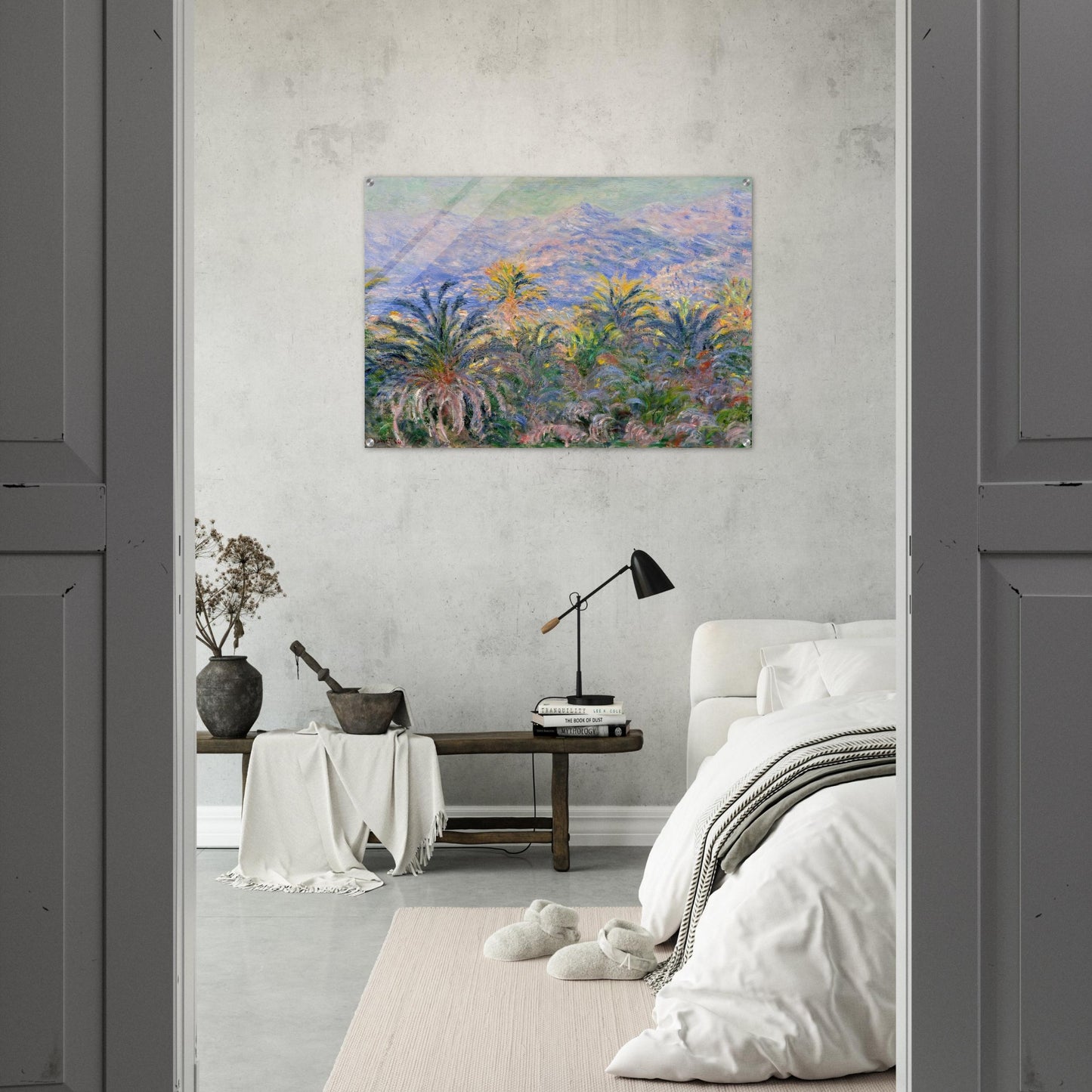 Palm Trees at Bordighera - claude monet Acrylic Print - 70x100 cm / 28x40″ inches