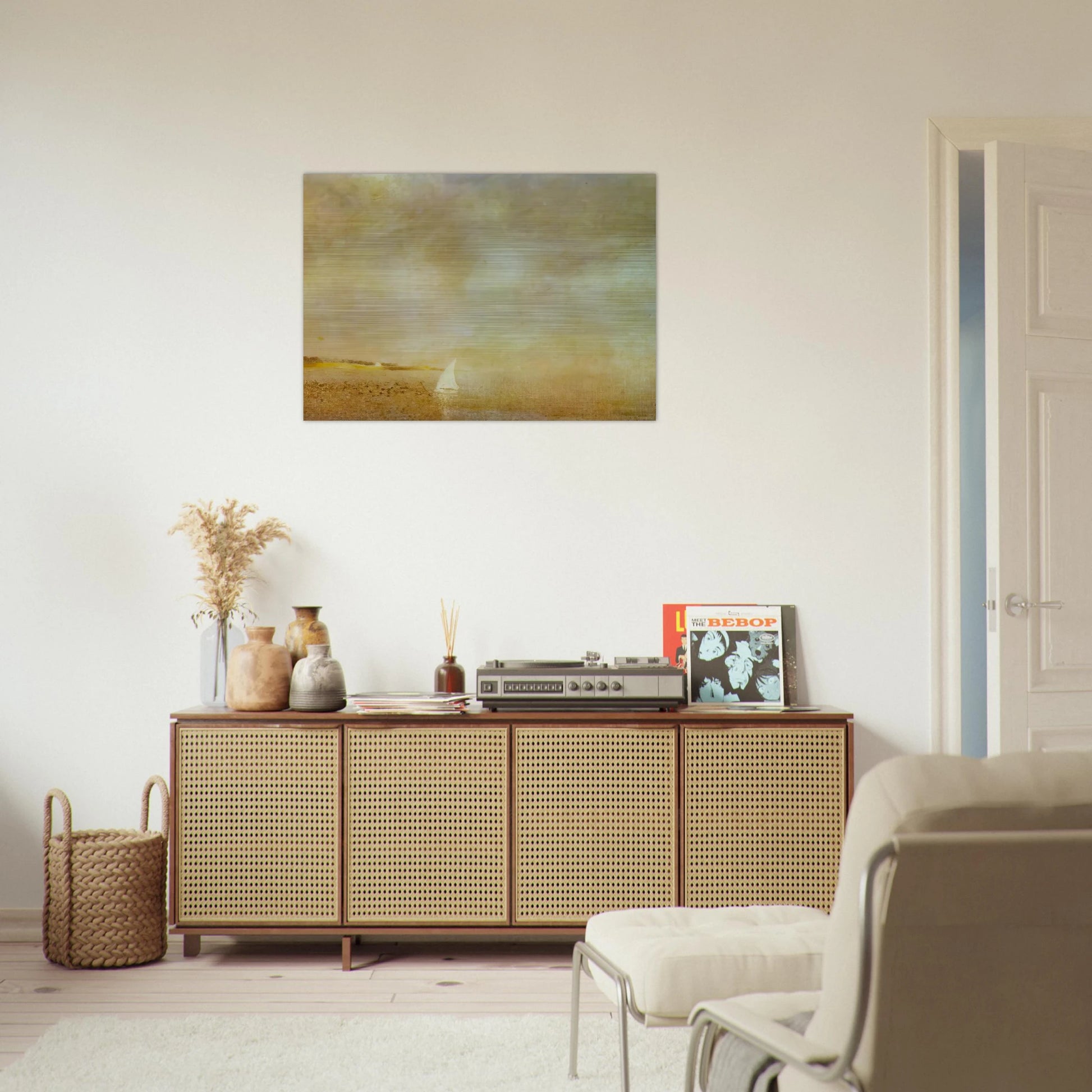 BAY OF CADAQUES - Salvador Dali Brushed Aluminum Print - 70x100 cm / 28x40 inches | Salvador Dali Aluminum Print | Salvador Dali Prints