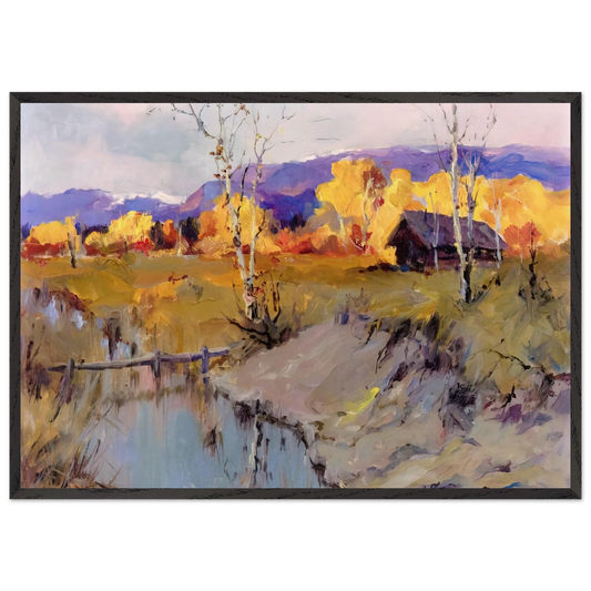 Autumn Morning - Romanticism - Sydney Laurence 70x100 cm / 28x40 inches Framed Art Print – Black Wooden Frame