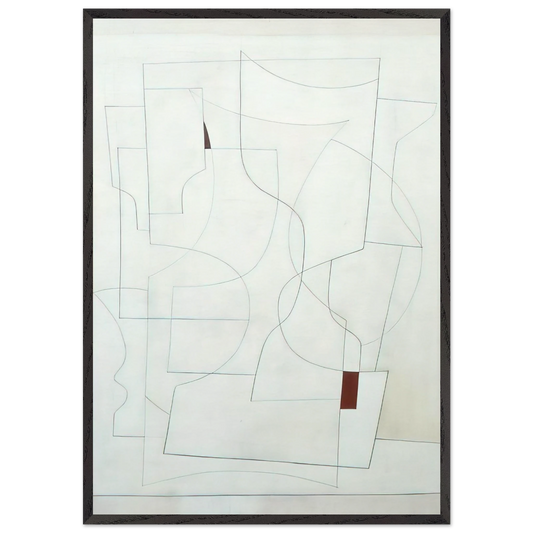 July 27-53 ivory - 1953 - Ben Nicholson 70x100 cm / 28x40 inches Framed Art Print – Black Wooden Frame