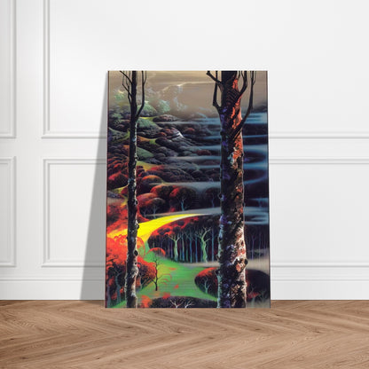 A Touch of Autumn - Eyvind Earle Brushed Aluminum Print - 70x100 cm / 28x40 inches | Eyvind Earle Aluminum Print | Eyvind Earle Prints