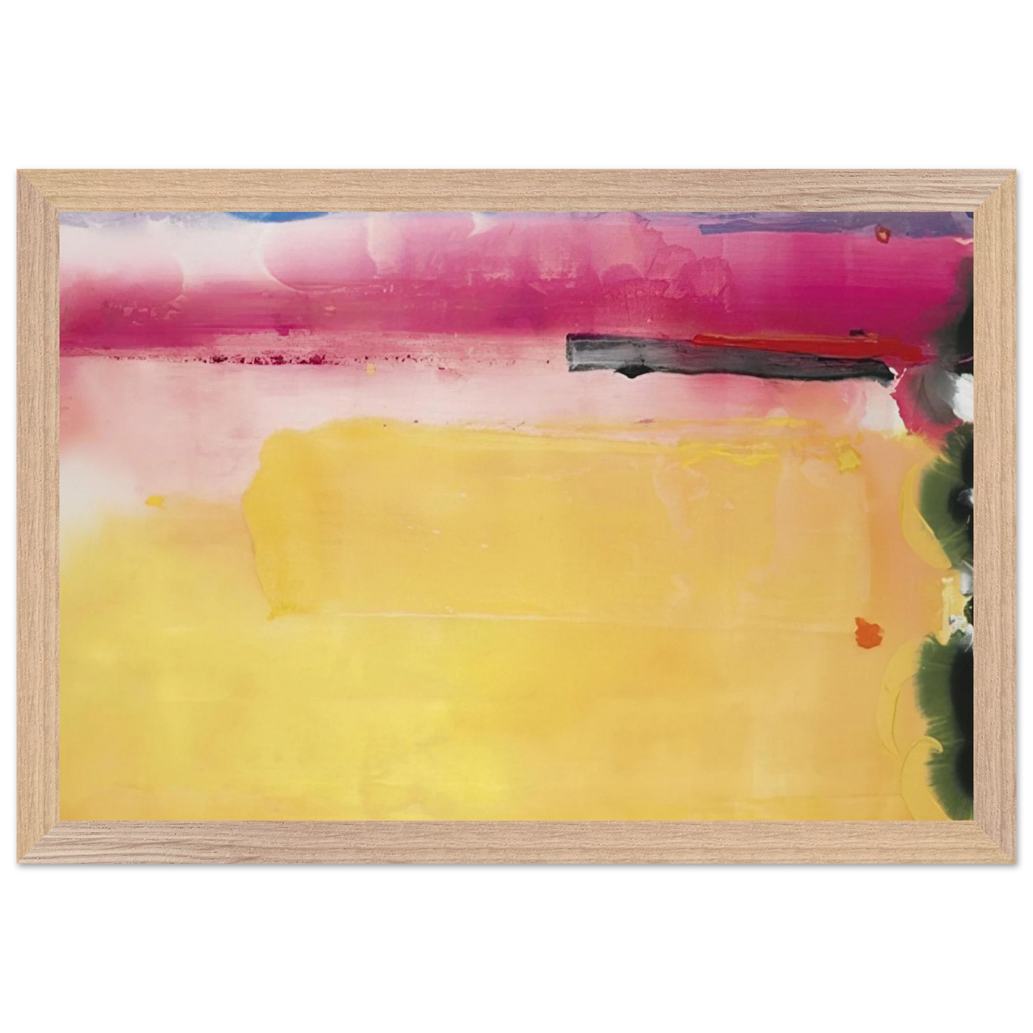 Helen Frankenthaler - Black-Eyed Susan - 1988 Wall art - 21x29.7 cm / 8x12" - Premium Wooden Framed Poster With Fine Art Paper-canvas - White frame