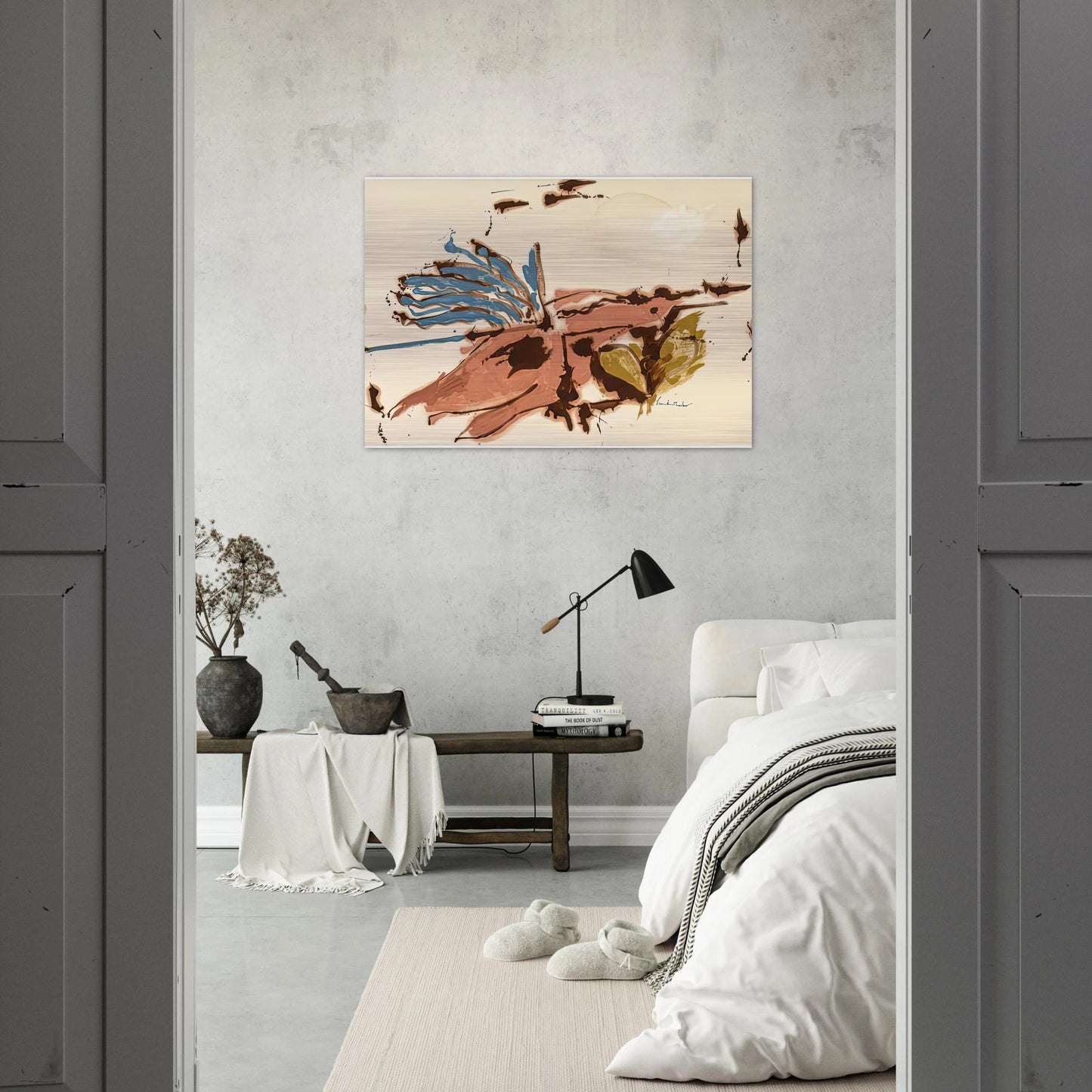 Pink Bird Figure I, 1961- - Helen Frankenthaler Brushed Aluminum Print - 70x100 cm / 28x40 inches | Helen Frankenthaler Aluminum Print | Helen Frankenthaler Prints