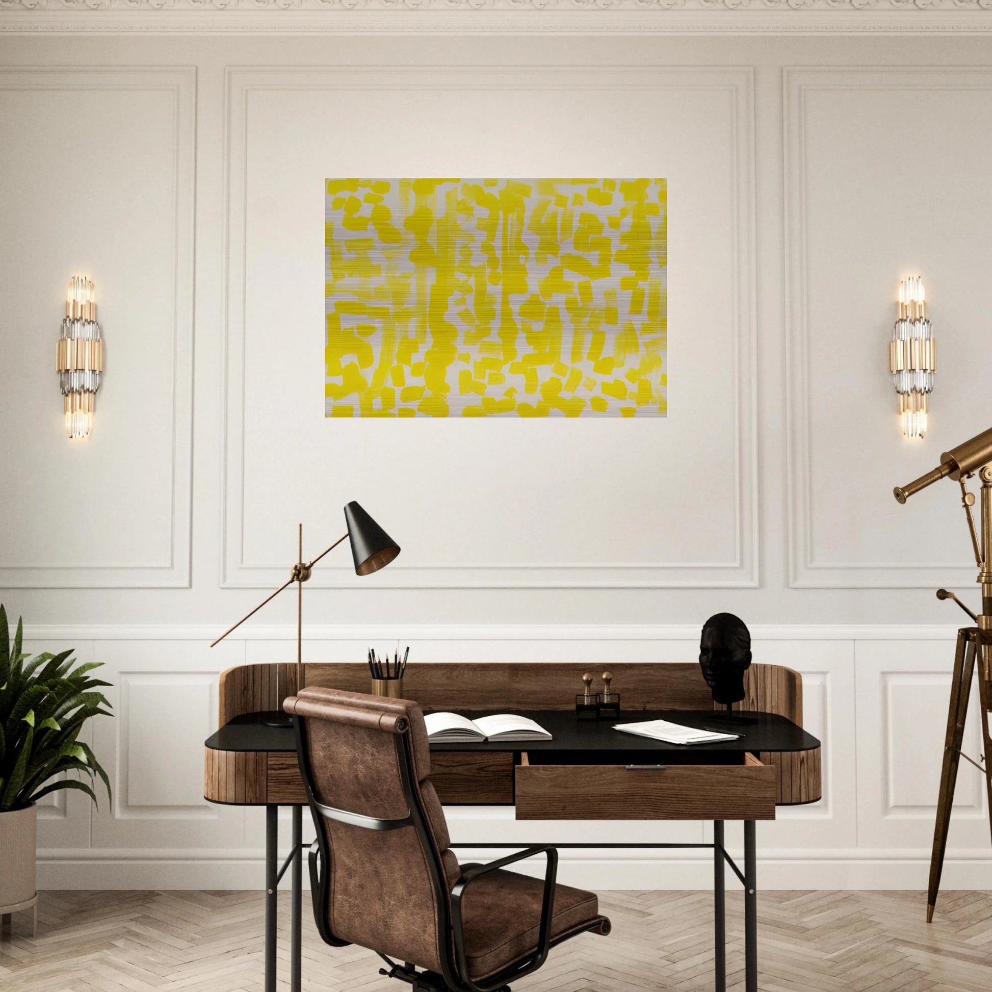 Yellow Painting - 1949 - Ad Reinhardt Brushed Aluminum Print - 70x100 cm / 28x40 inches | Ad Reinhardt Aluminum Print | Ad Reinhardt Prints