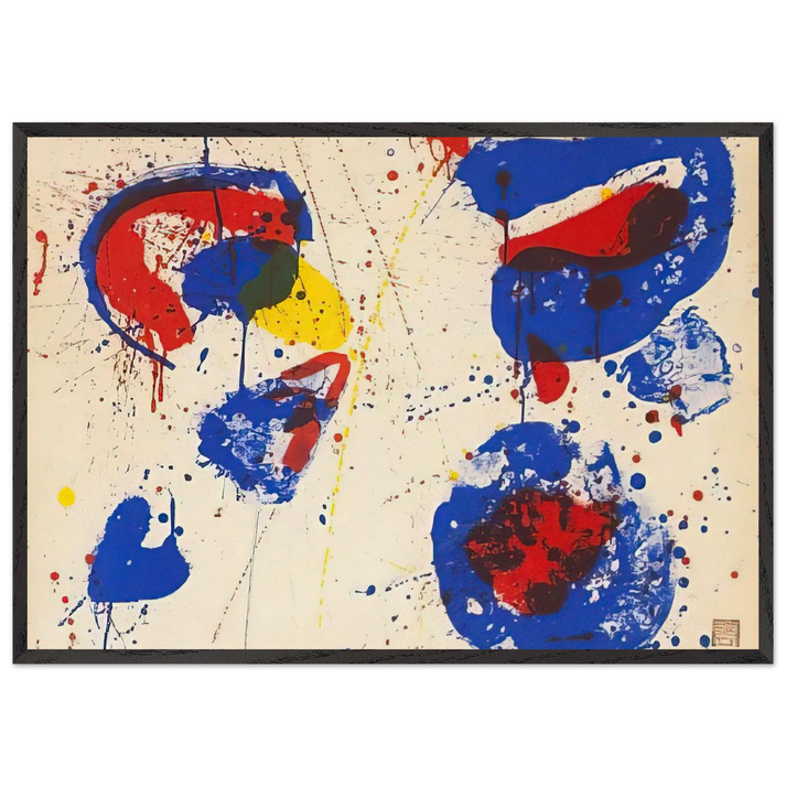 Hurrah for the Red White and Blue - Sam Francis 70x100 cm / 28x40 inches Framed Art Print – Black Wooden Frame