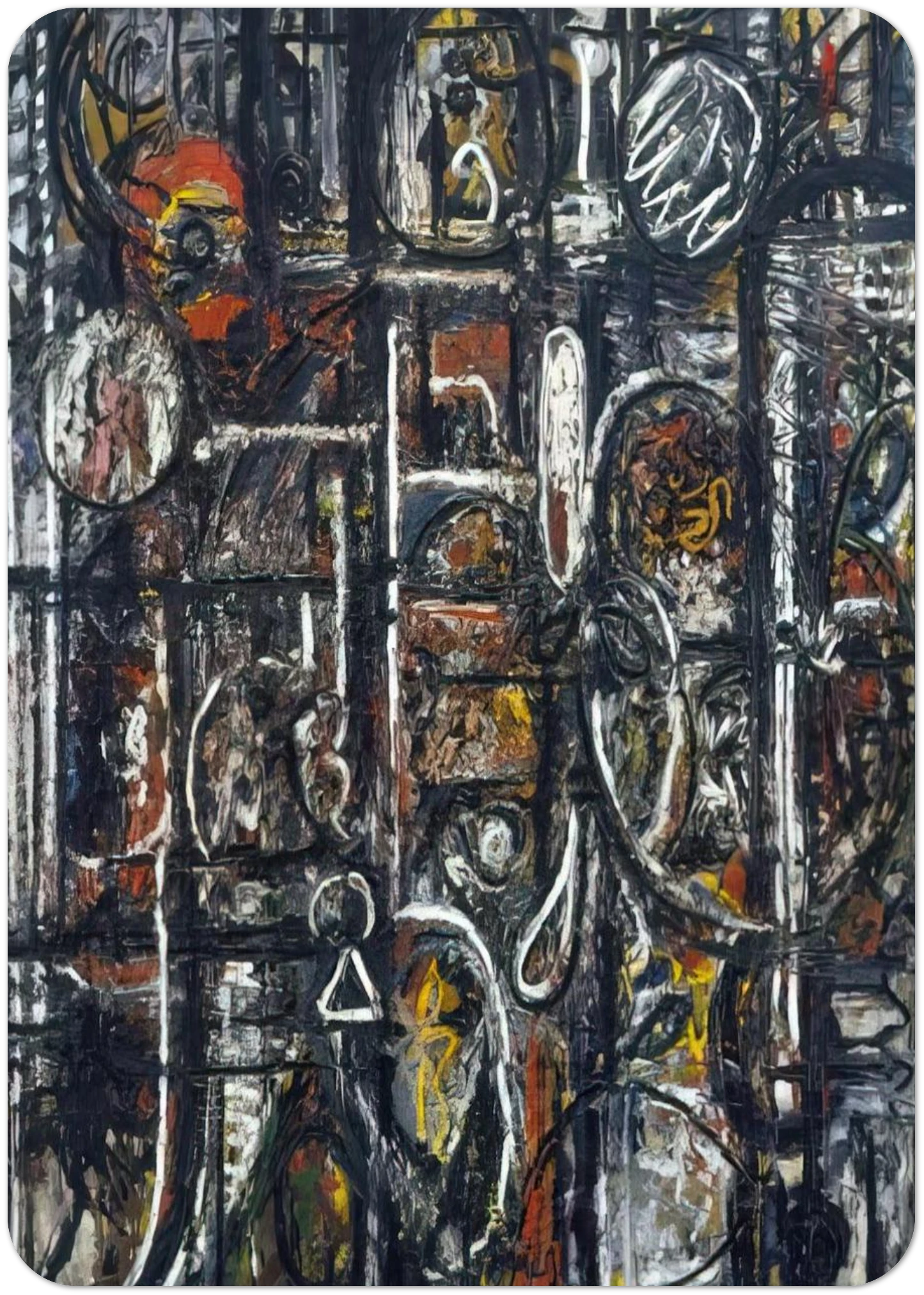 Palimpsest By Richard Pousette-Dart Pack of 10 Post Cards | Richard Pousette-Dart Post Cards | A6 (10.5 x 14.8 cm) - 4.1 x 5.8 inches