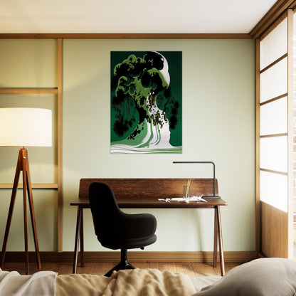 Snow Covered Bonsai - Eyvind Earle Brushed Aluminum Print - 70x100 cm / 28x40 inches | Eyvind Earle Aluminum Print | Eyvind Earle Prints