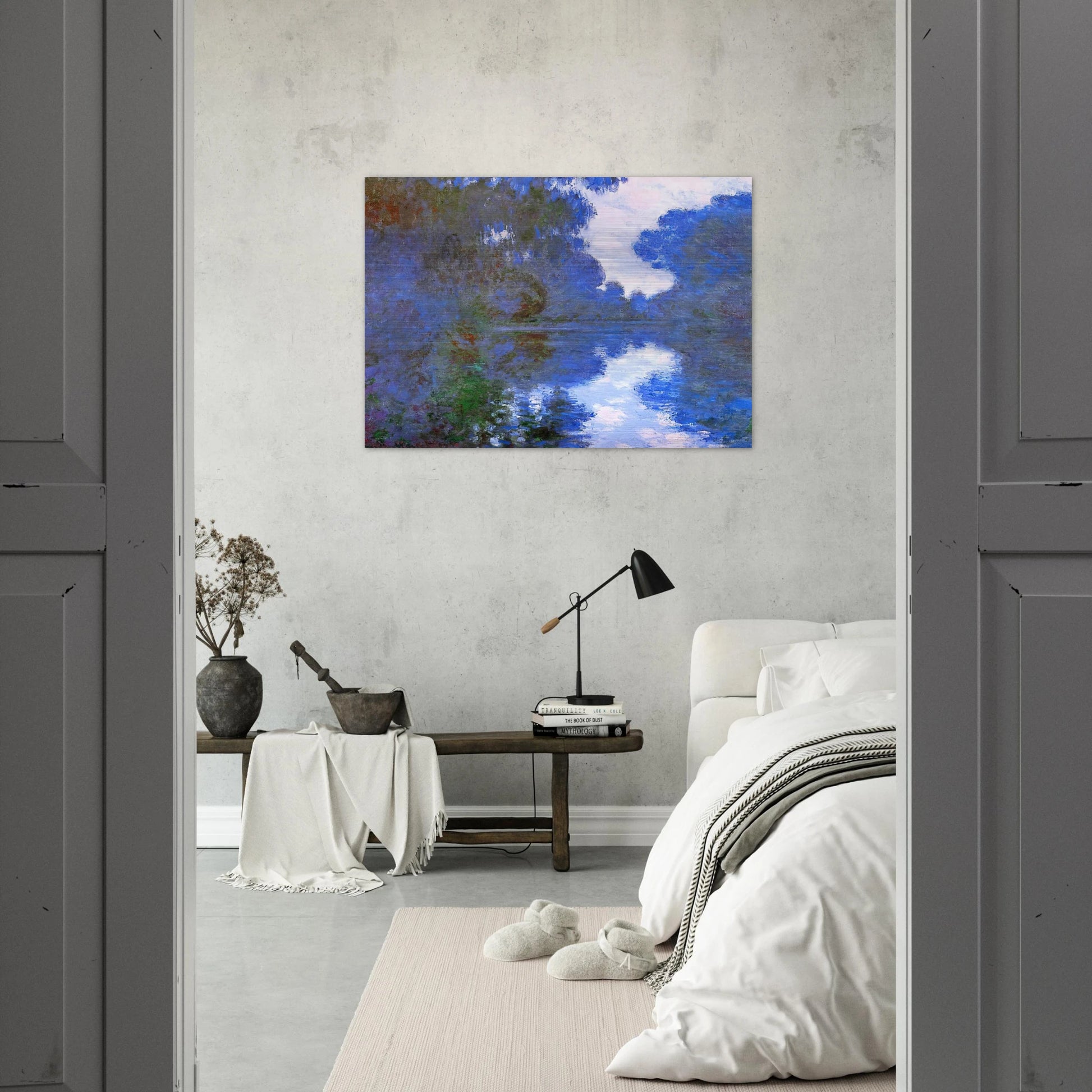 Morning on the Seine, Clear Weather 02 - claude monet Brushed Aluminum Print - 70x100 cm / 28x40 inches | claude monet Aluminum Print | claude monet Prints