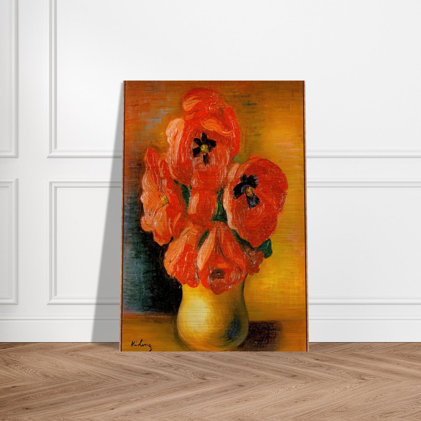 BOUQUET OF PEONIES - Moise Kisling Brushed Aluminum Print - 70x100 cm / 28x40 inches | Moise Kisling Aluminum Print | Moise Kisling Prints