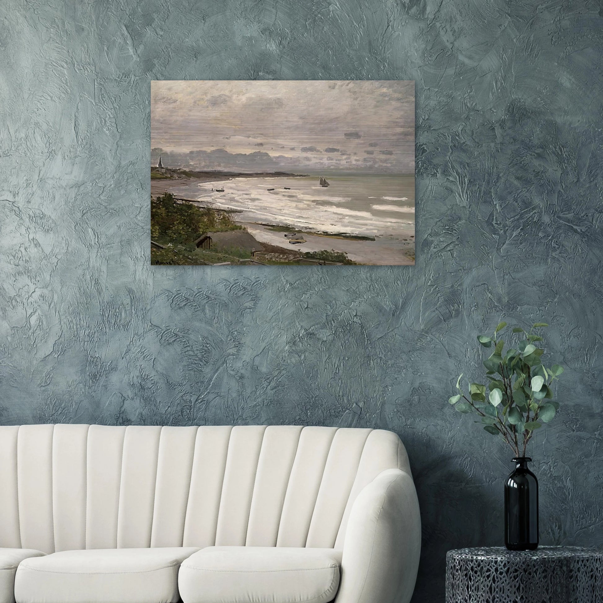 The Beach at Saint-Adresse - claude monet Brushed Aluminum Print - 70x100 cm / 28x40 inches | claude monet Aluminum Print | claude monet Prints