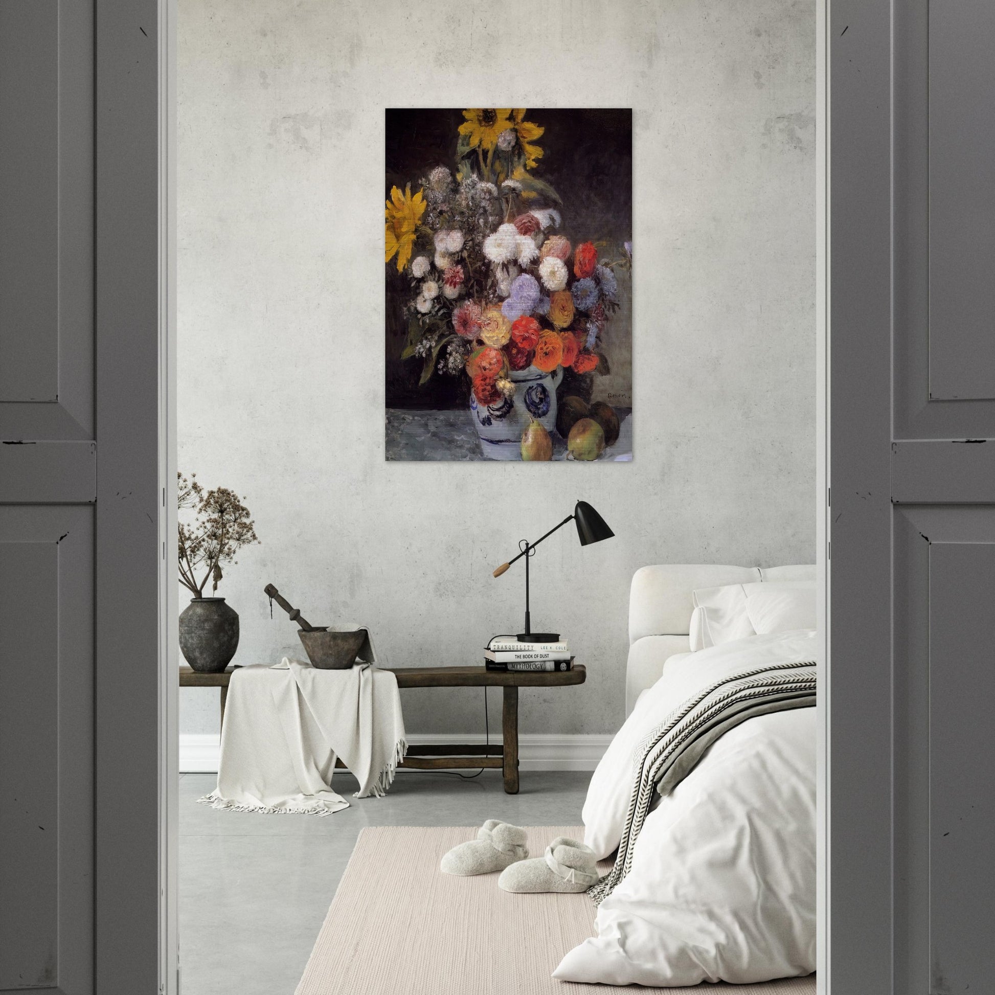 Mixed Flowers In An Earthware Pot - Pierre-Auguste Renoir Brushed Aluminum Print - 70x100 cm / 28x40 inches | Pierre-Auguste Renoir Aluminum Print | Pierre-Auguste Renoir Prints