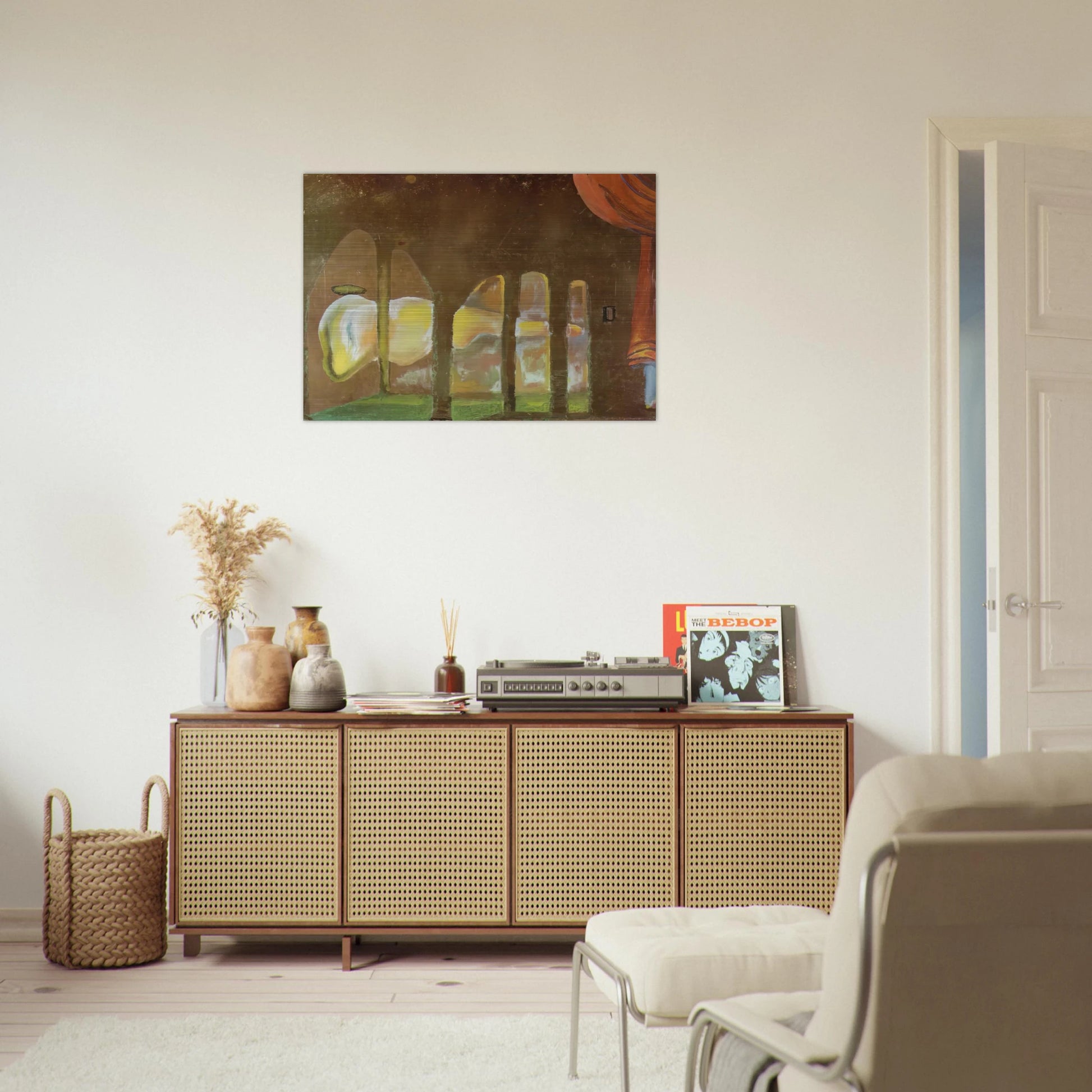 GREAT TAPEWORM MASTURBATOR APPEARS BEHIND ARCADES - Salvador Dali Brushed Aluminum Print - 70x100 cm / 28x40 inches | Salvador Dali Aluminum Print | Salvador Dali Prints
