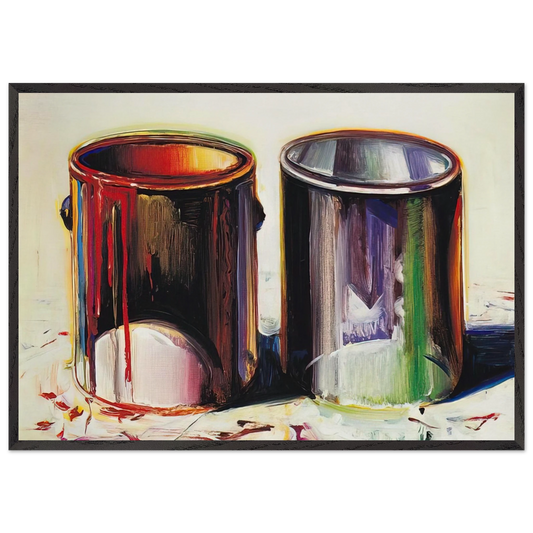 Two Paint Cans - 1987 - Wayne Thiebaud 70x100 cm / 28x40 inches Framed Art Print – Black Wooden Frame