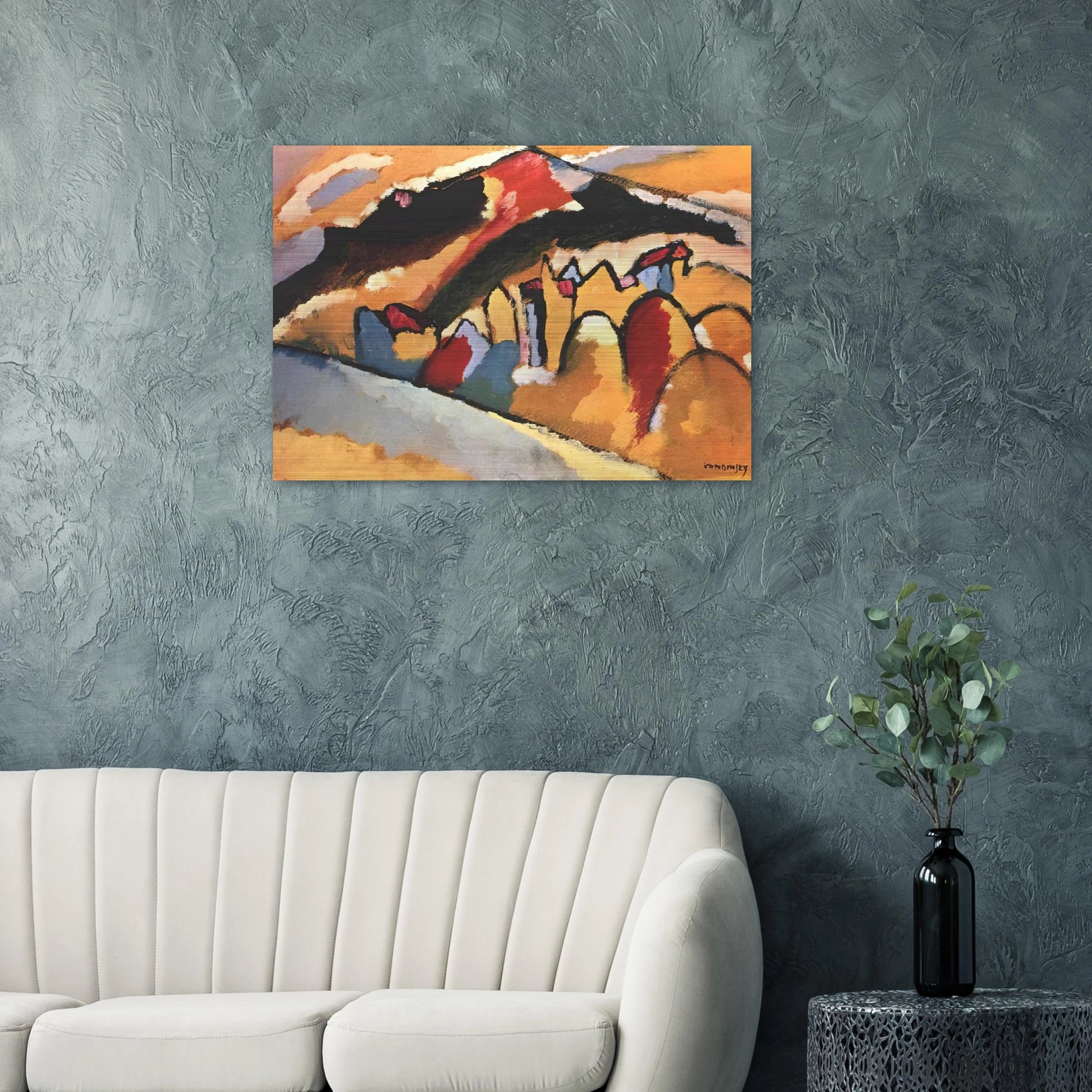 STUDY FOR AUTUMN 1909 - Wassily Kandinsky Brushed Aluminum Print - 70x100 cm / 28x40 inches | Wassily Kandinsky Aluminum Print | Wassily Kandinsky Prints