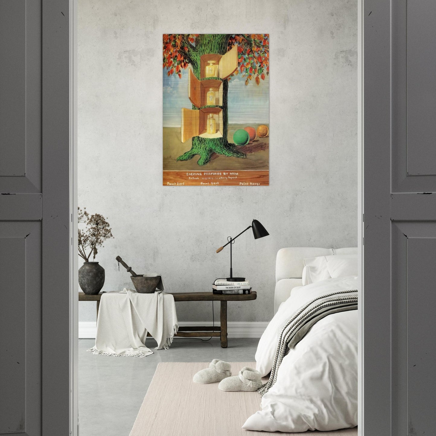 POSTER EXCITING PERFUMES BY MEM 1946 - Rene Magritte Brushed Aluminum Print - 70x100 cm / 28x40 inches | Rene Magritte Aluminum Print | Rene Magritte Prints