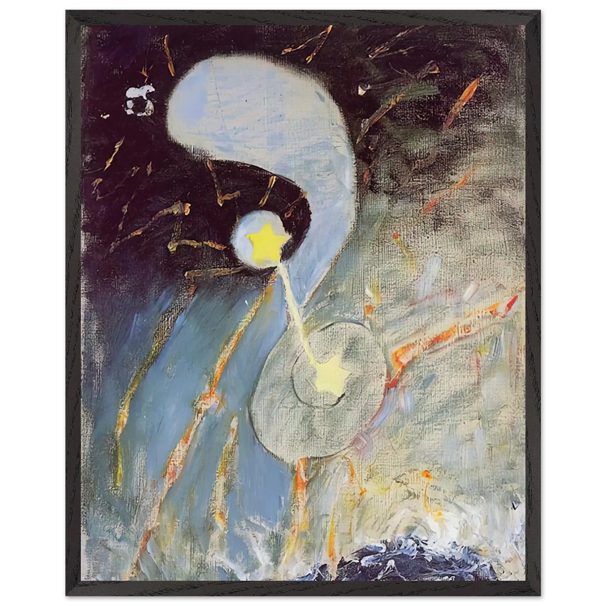 Hilma af Klint - CHAOS NR 2 1906 Wall art - 21x29.7 cm / 8x12" - Premium Wooden Framed Poster With Fine Art Paper - White frame