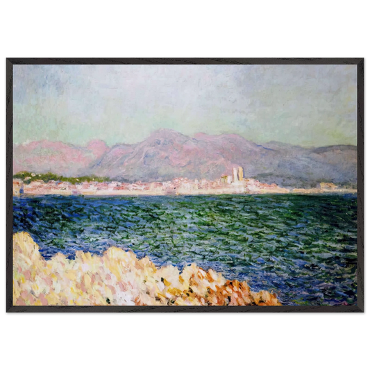 The Gulf of Antibes - claude monet 70x100 cm / 28x40 inches Framed Art Print – Black Wooden Frame