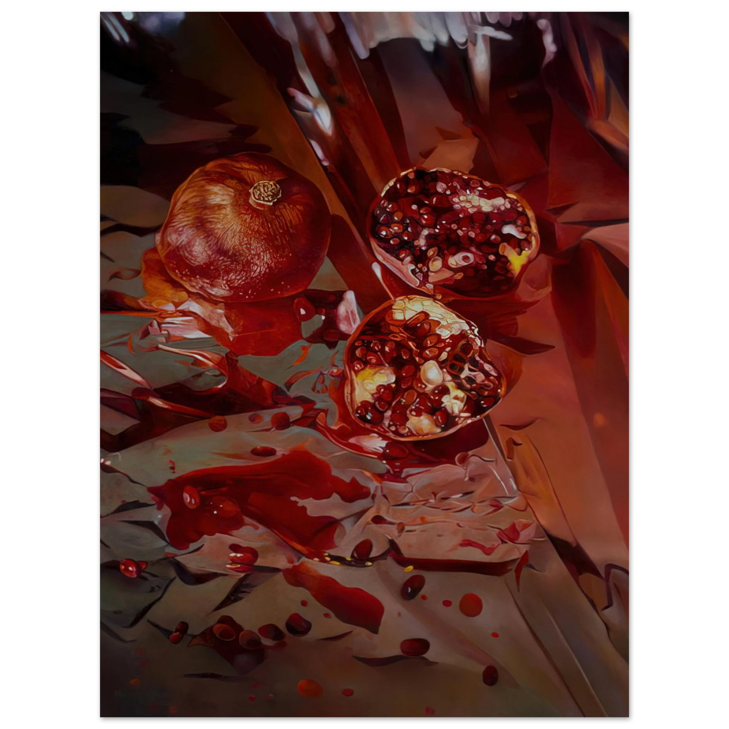 Mary Pratt - Threads of Scarlet, Pieces of Pomegranate - 2005  75x100 cm / 30x40inches Fine Art Poster