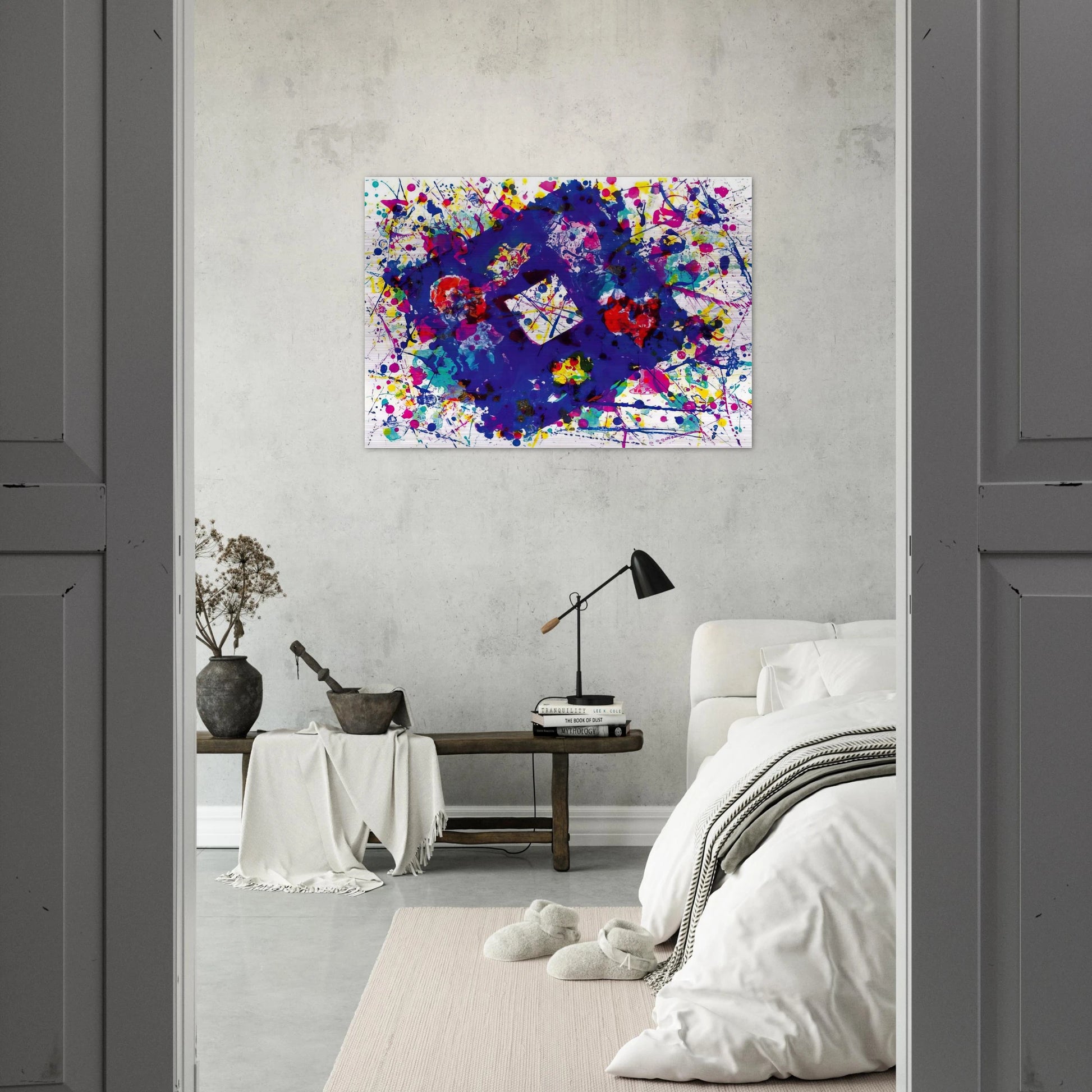 Untitled  SF 259  - Sam Francis Brushed Aluminum Print - 70x100 cm / 28x40 inches | Sam Francis Aluminum Print | Sam Francis Prints