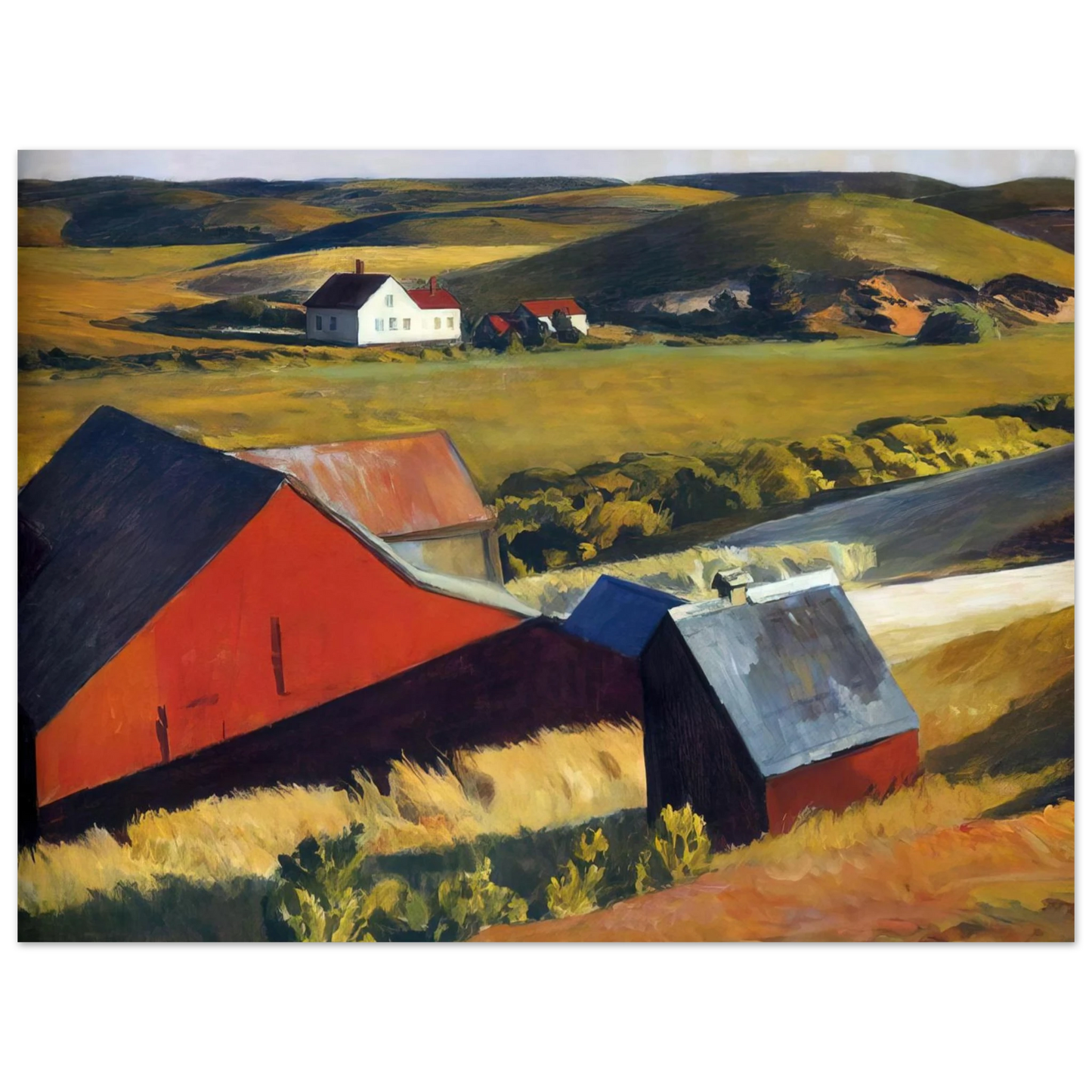 Edward Hopper - Cobbs Barns and Distant Houses Fine Art Poster
