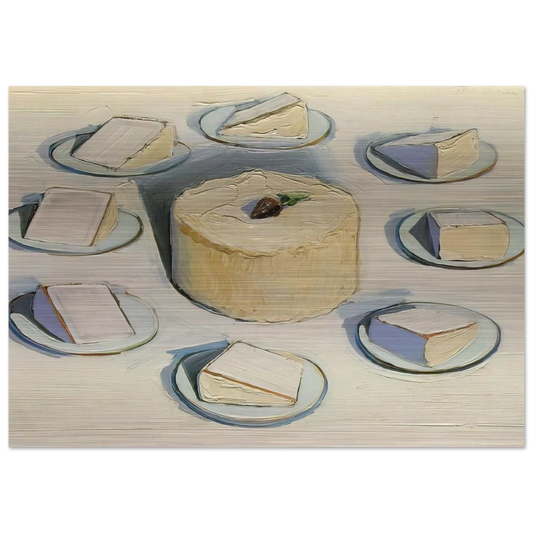 Around the Cake - 1962 - Wayne Thiebaud Brushed Aluminum Print - 70x100 cm / 28x40 inches | Wayne Thiebaud Aluminum Print | Wayne Thiebaud Prints