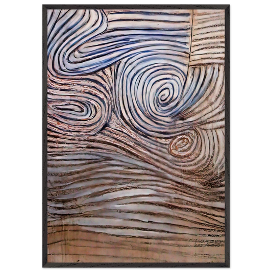 SPIRAL MOTIF IN WHITE BLACK AND INDIGO 1951 - Victor Pasmore 70x100 cm / 28x40 inches Framed Art Print – Black Wooden Frame
