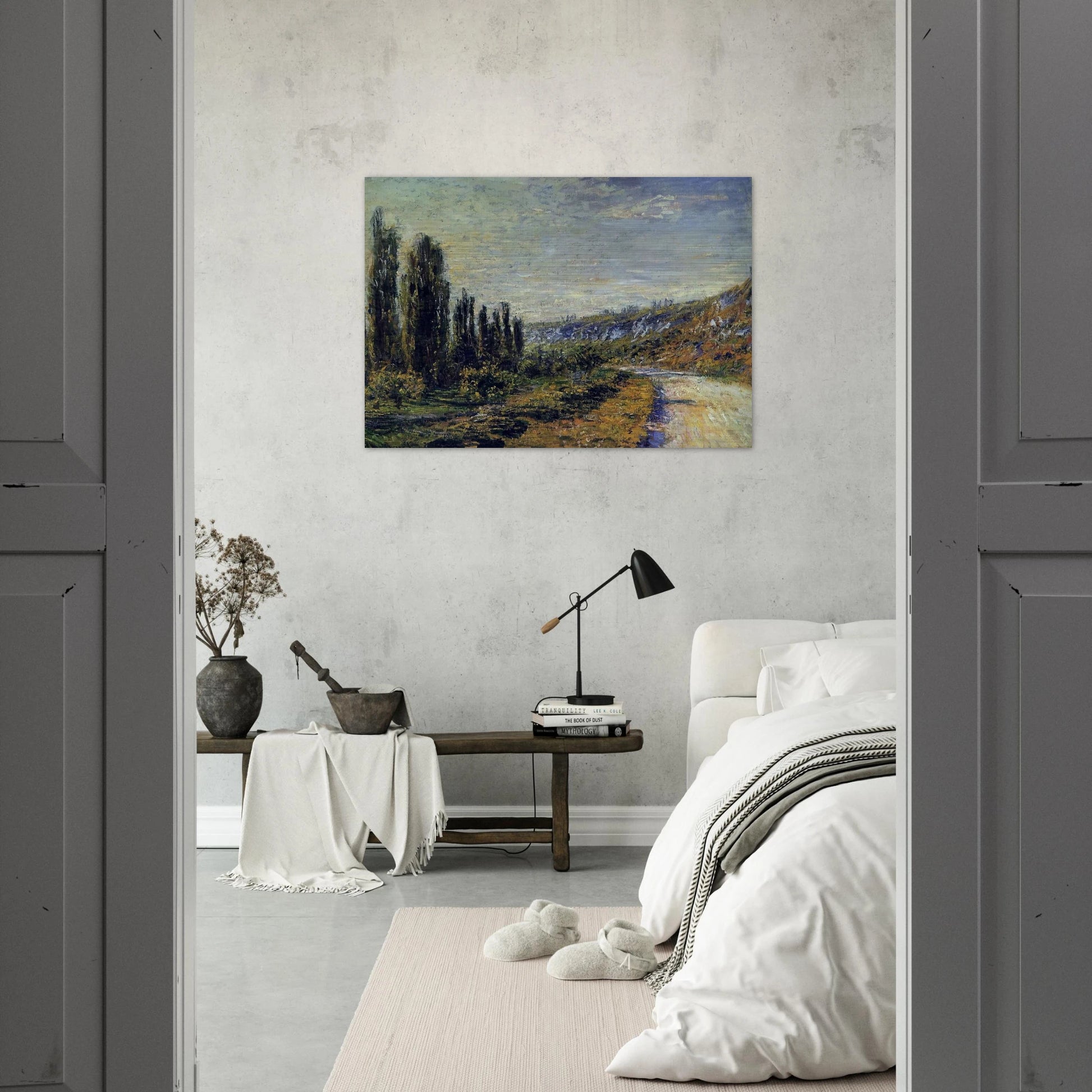 The Road from Vetheuil - claude monet Brushed Aluminum Print - 70x100 cm / 28x40 inches | claude monet Aluminum Print | claude monet Prints