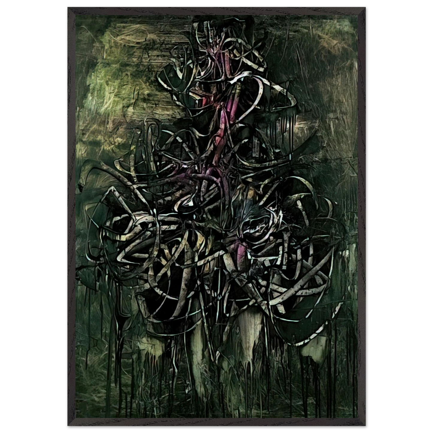 Peinture - 1957 - Simon Hantai 70x100 cm / 28x40 inches Framed Art Print – Black Wooden Frame