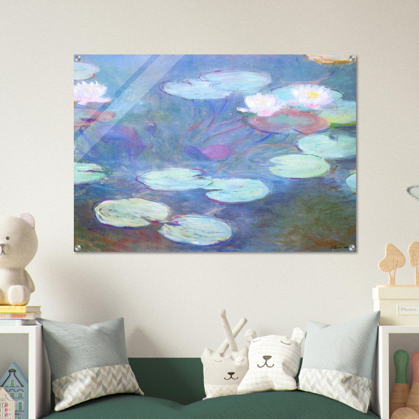 Water Lilies, Pink - claude monet Acrylic Print - 70x100 cm / 28x40″ inches
