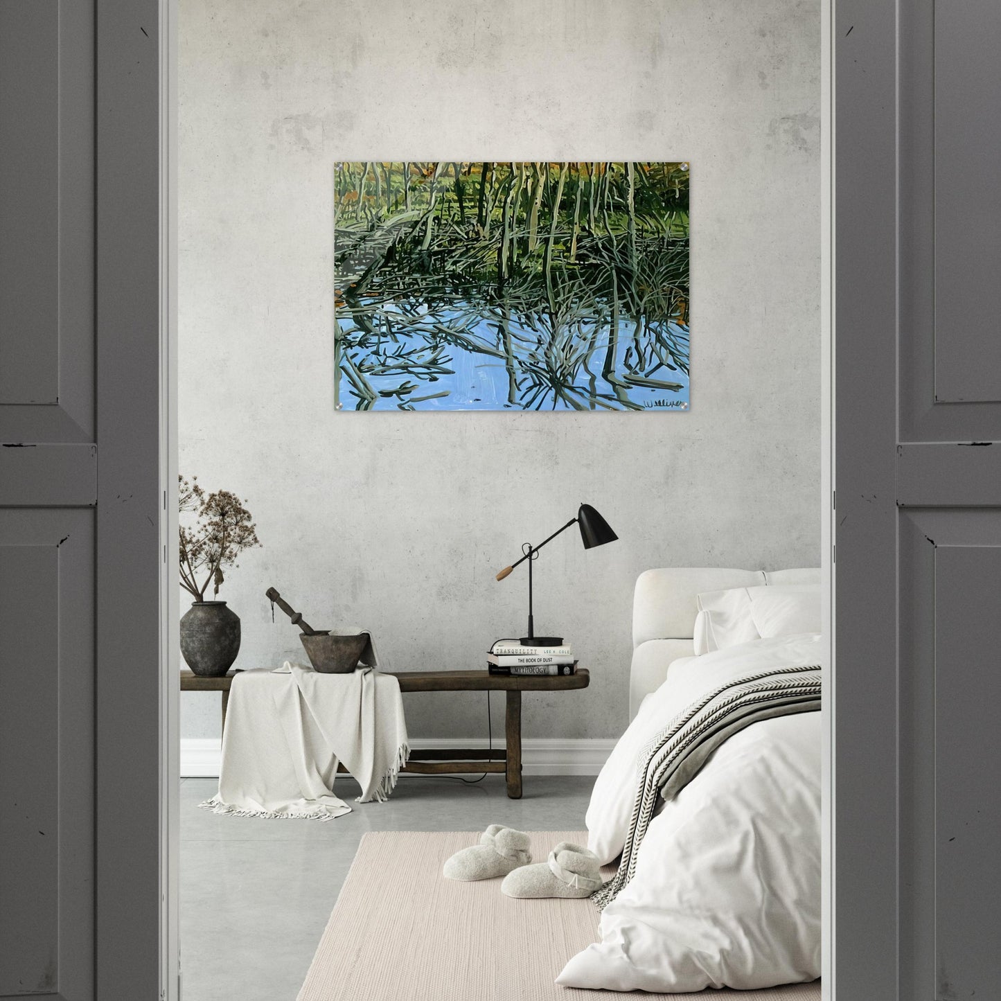 Study for Low Water - Knight's Flowage - 1980 - Neil Welliver Acrylic Print - 70x100 cm / 28x40″ inches