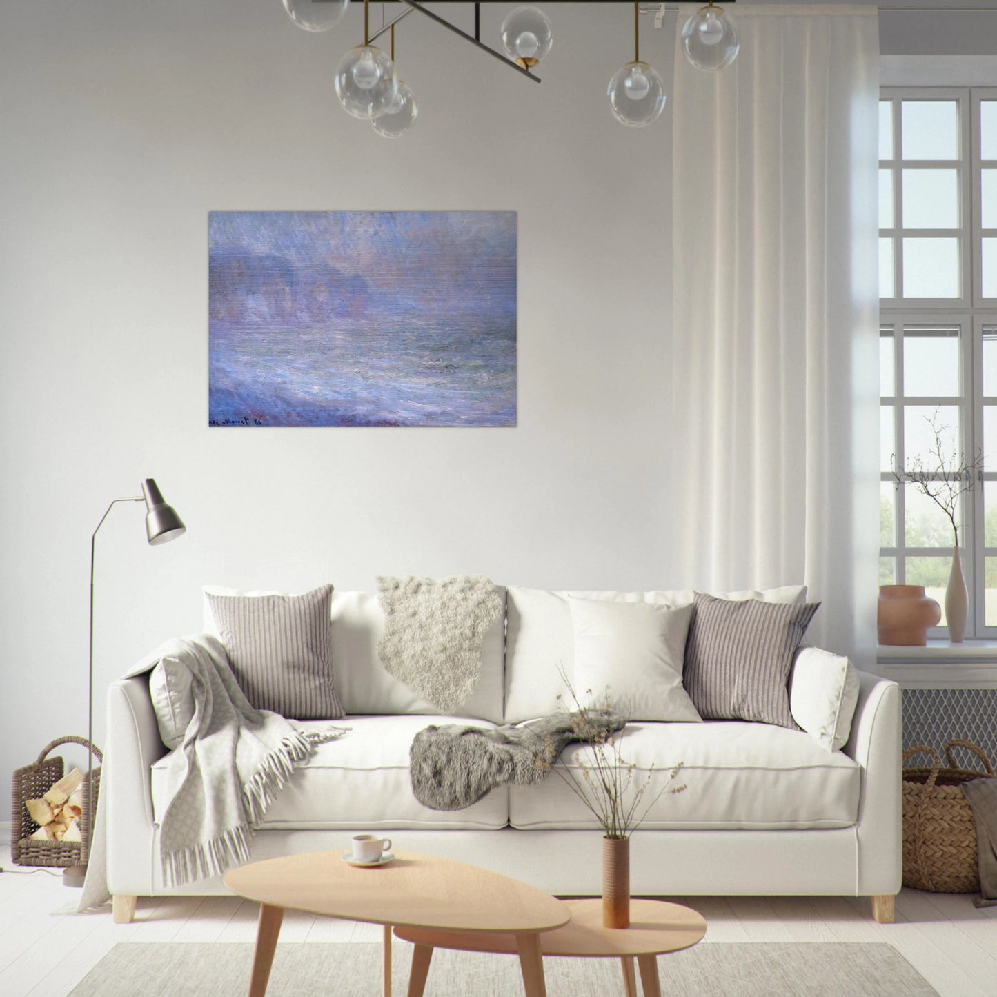 Cliffs at Pourville, Rain - claude monet Brushed Aluminum Print - 70x100 cm / 28x40 inches | claude monet Aluminum Print | claude monet Prints