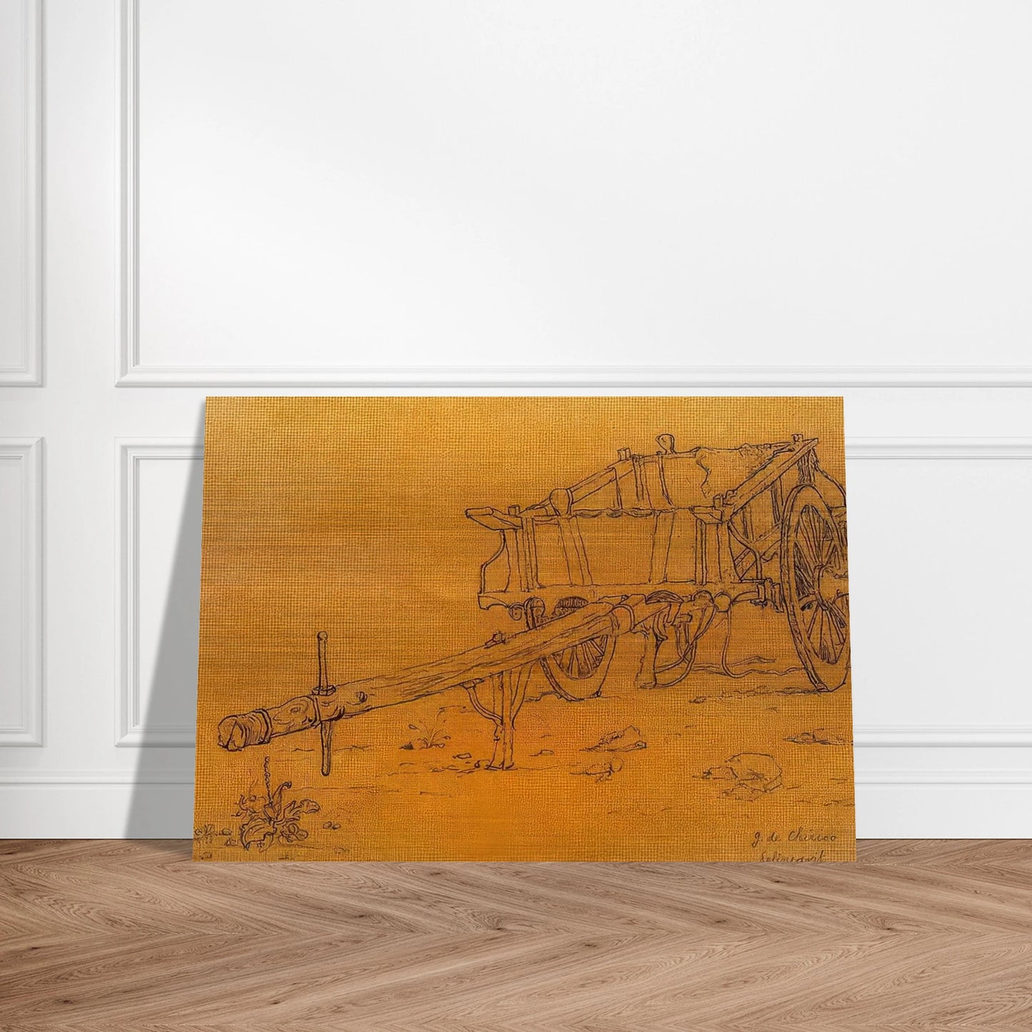 THE CHARIOT - Giorgio de Chirico Brushed Aluminum Print - 70x100 cm / 28x40 inches | Giorgio de Chirico Aluminum Print | Giorgio de Chirico Prints