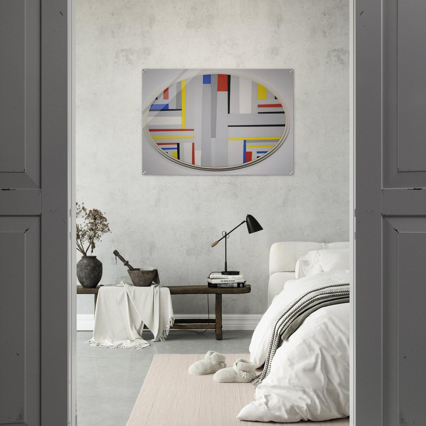 Relational Painting, Tondo - Neoplasticism - Fritz Glarner Acrylic Print - 70x100 cm / 28x40″ inches | Fritz Glarner Wall Art | Fritz Glarner Prints