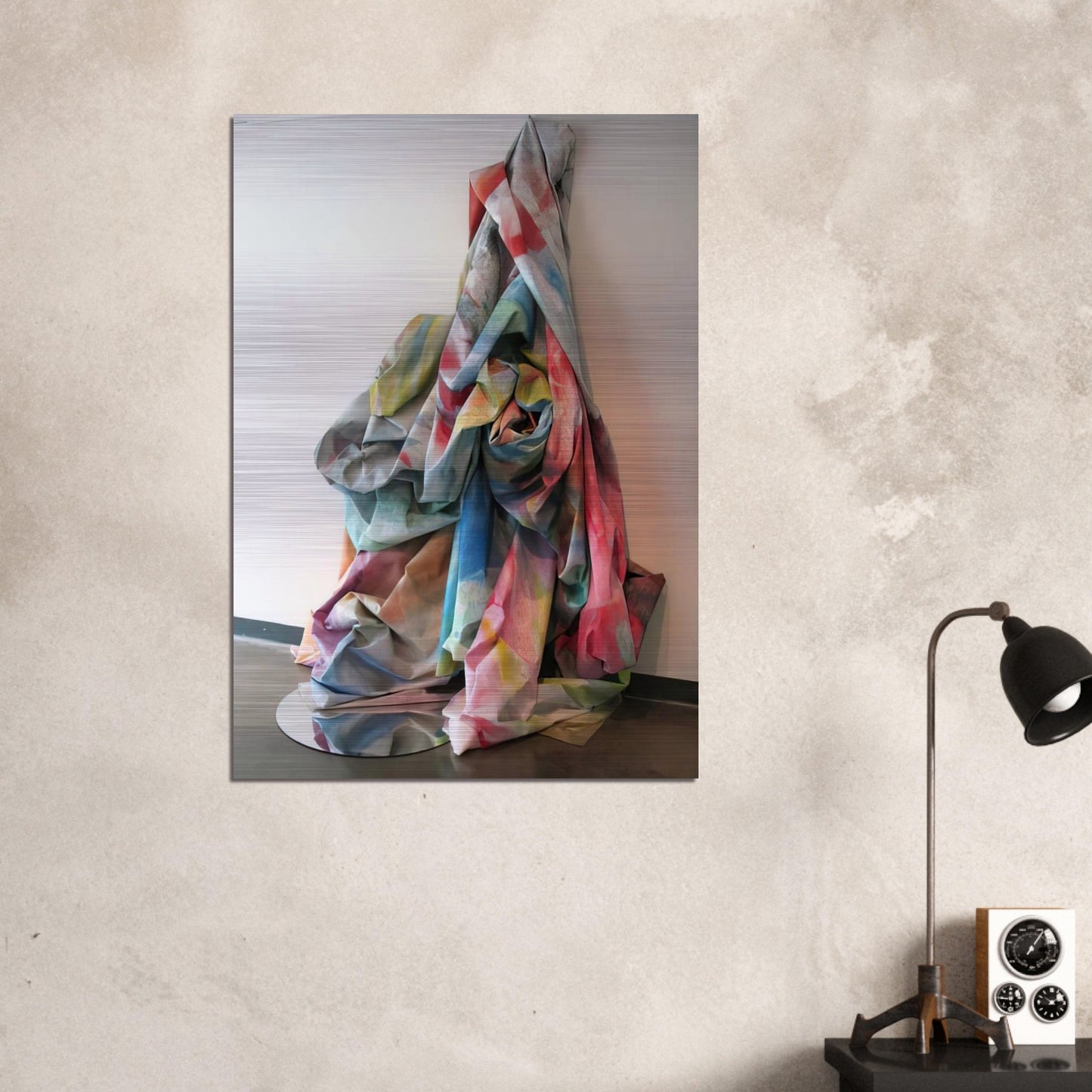 Wall Cascade with Mirror - Sam Gilliam Brushed Aluminum Print - 70x100 cm / 28x40 inches | Sam Gilliam Aluminum Print | Sam Gilliam Prints