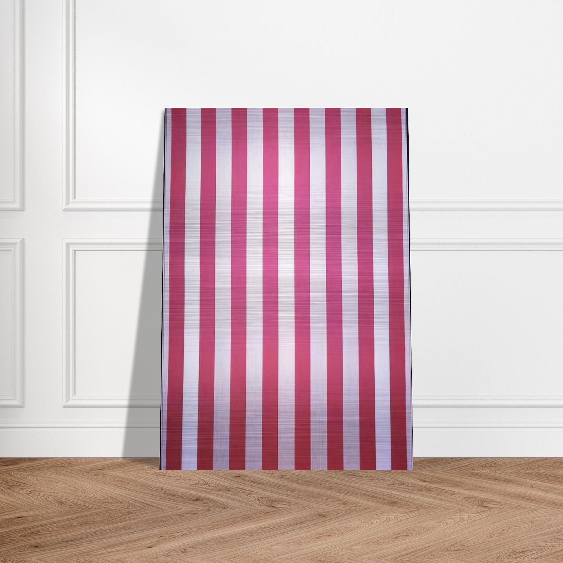 Peinture acrylique blanche sur tissu rayé blanc et rouge - 1970 - Daniel Buren Brushed Aluminum Print - 70x100 cm / 28x40 inches | Daniel Buren Aluminum Print | Daniel Buren Prints