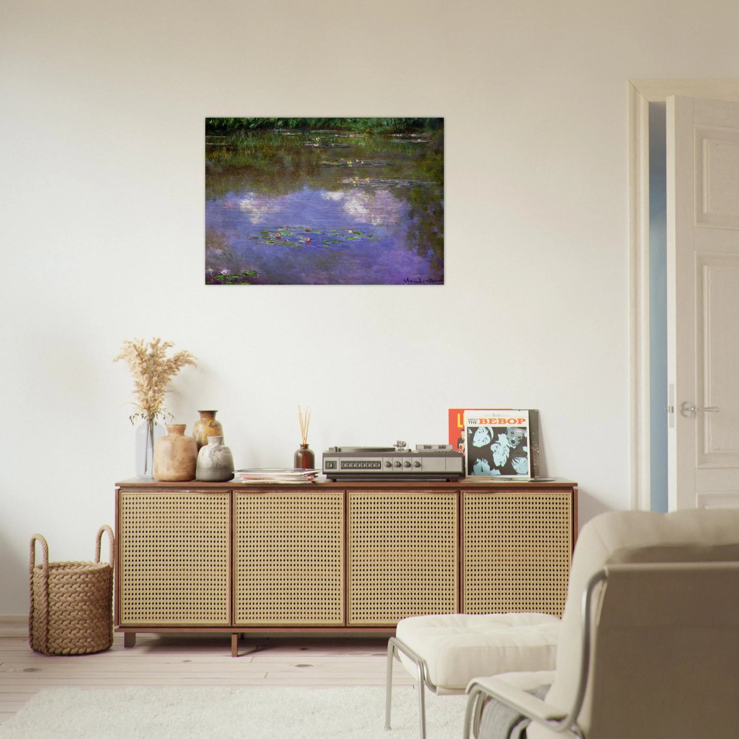 Water Lilies, The Clouds - claude monet Brushed Aluminum Print - 70x100 cm / 28x40 inches | claude monet Aluminum Print | claude monet Prints