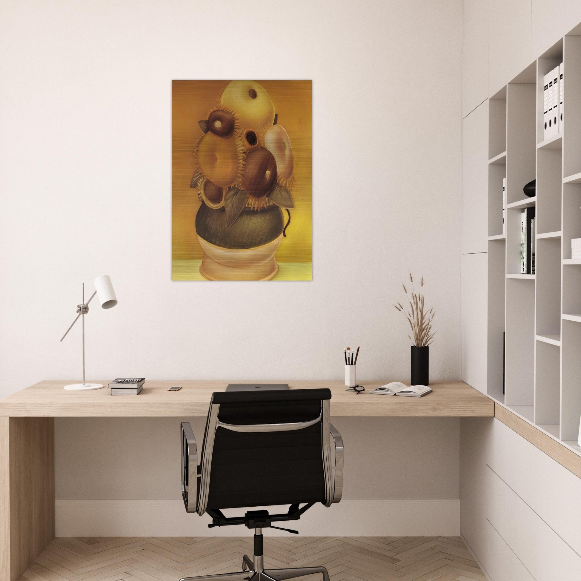 SUNFLOWERS - Fernando Botero Brushed Aluminum Print - 70x100 cm / 28x40 inches | Fernando Botero Aluminum Print | Fernando Botero Prints