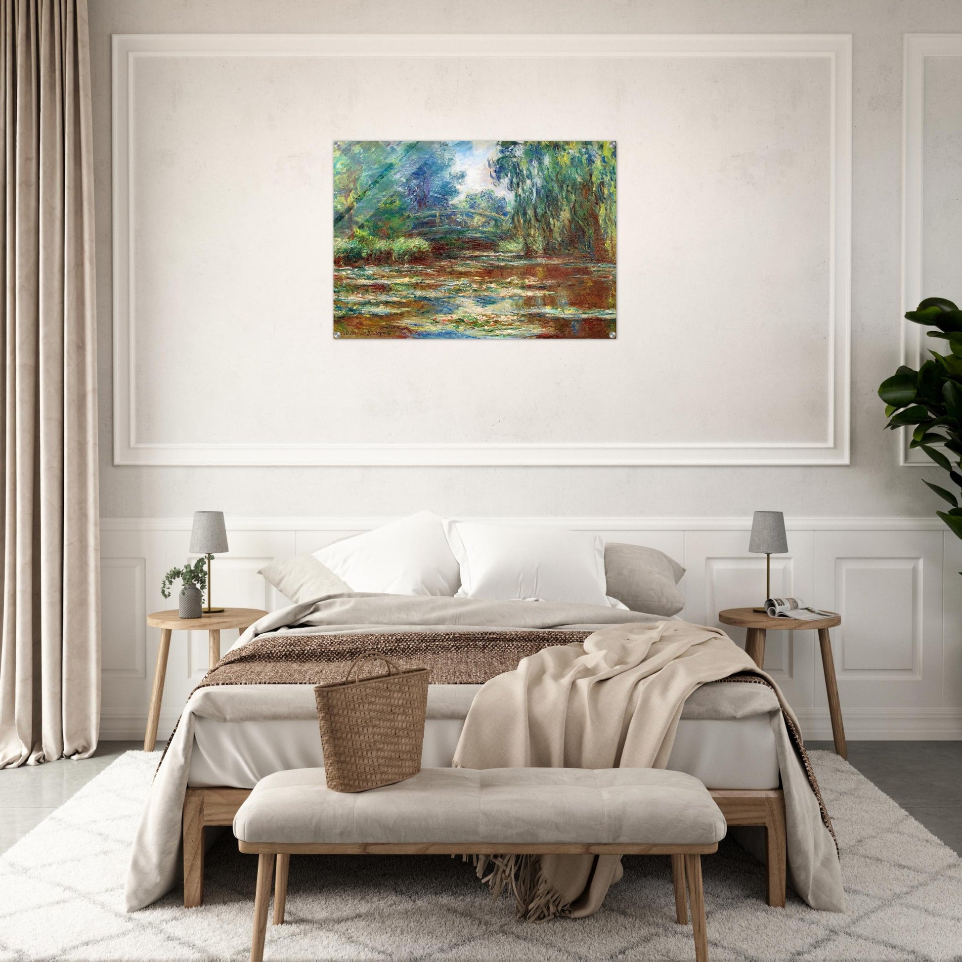Water Lily Pond and Bridge - claude monet Acrylic Print - 70x100 cm / 28x40″ inches
