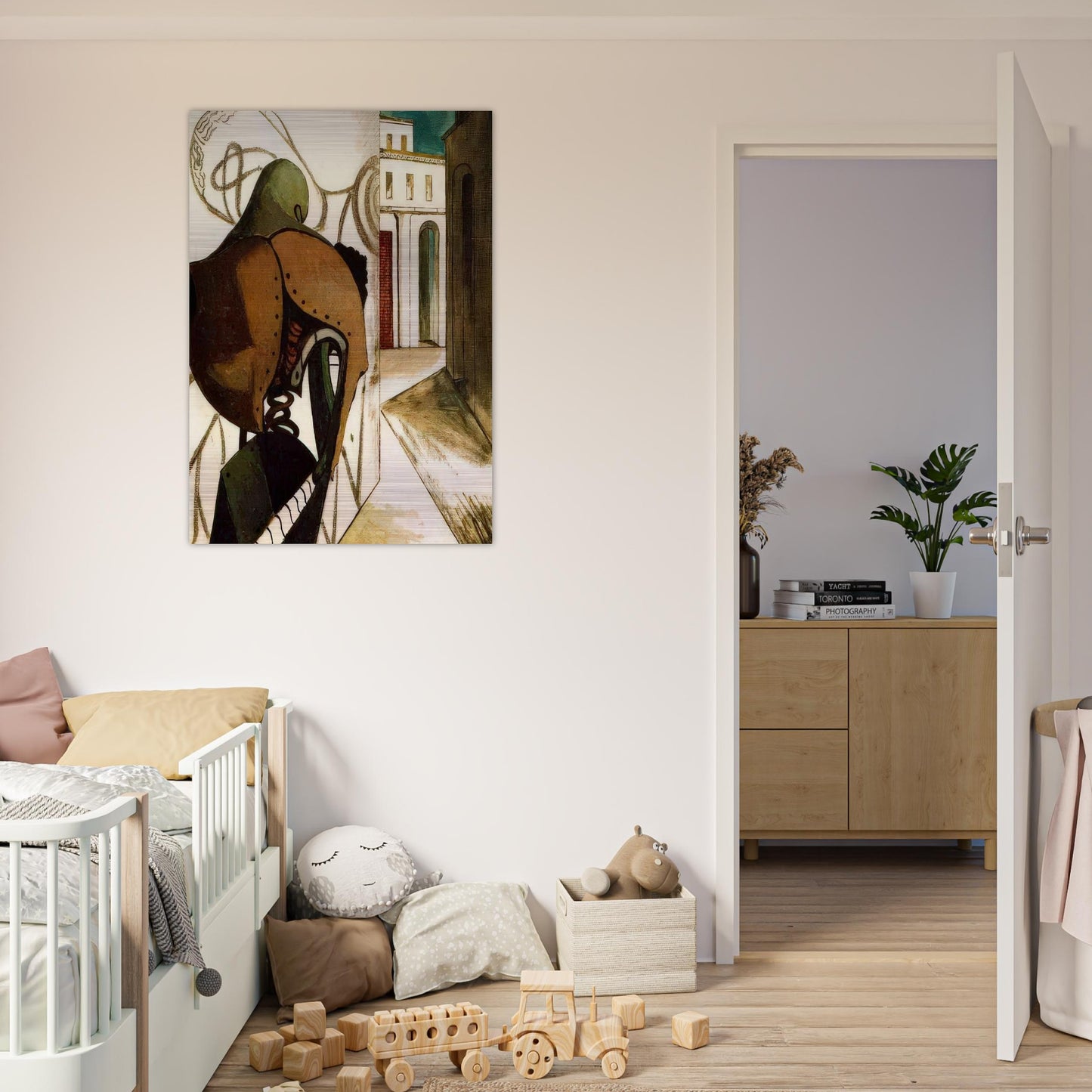 THE VEXATIONS OF THE THINKER 1915 - Giorgio de Chirico Brushed Aluminum Print - 70x100 cm / 28x40 inches | Giorgio de Chirico Aluminum Print | Giorgio de Chirico Prints