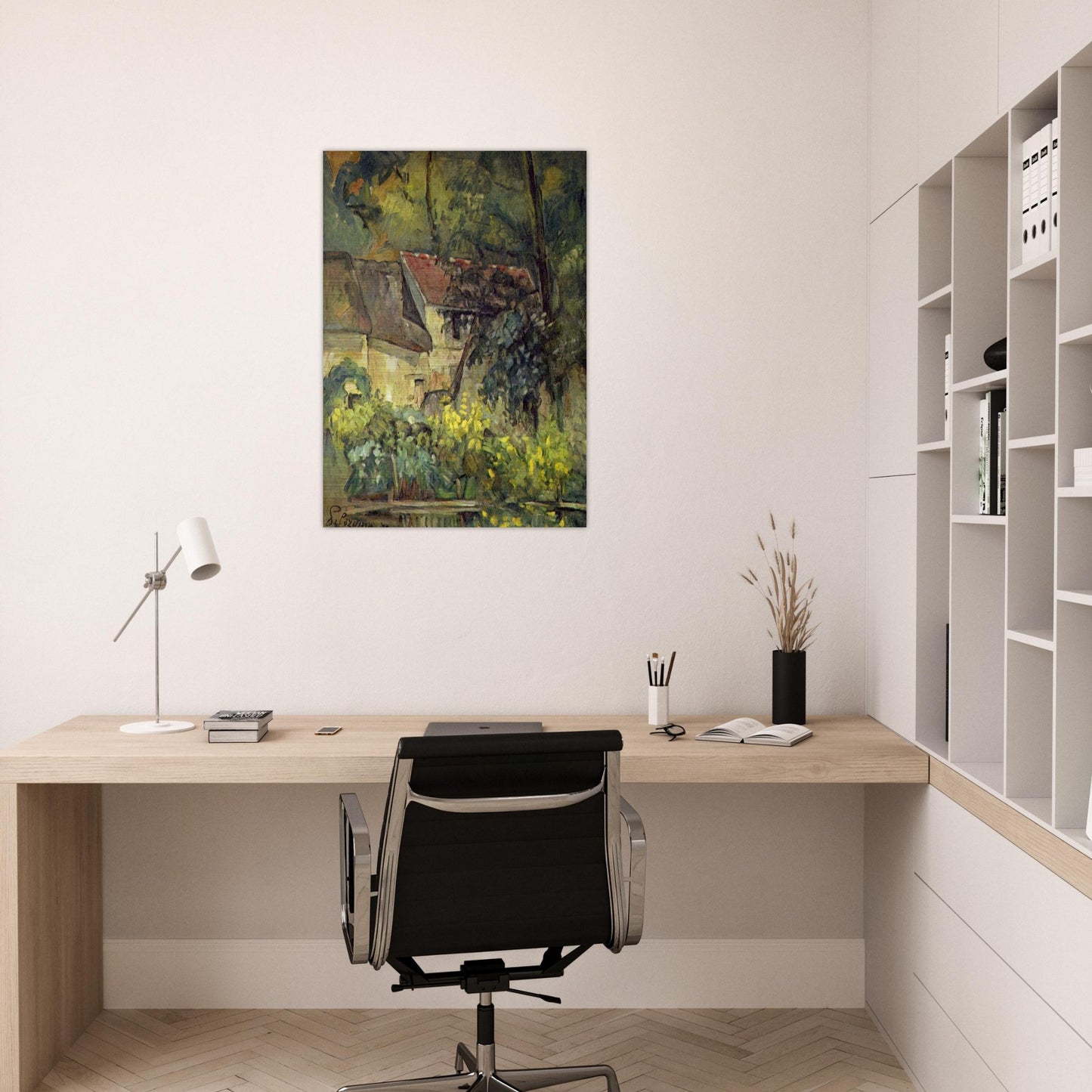 The House of Pere Lacroix in Auvers - Paul Cézanne Brushed Aluminum Print - 70x100 cm / 28x40 inches | Paul Cézanne Aluminum Print | Paul Cézanne Prints