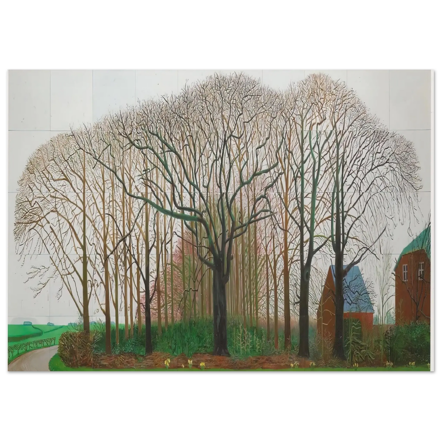 David Hockney - David Hockney Wall art - 21x29.7 cm / 8x12" - Premium Wooden Framed Poster With Fine Art Paper - White frame