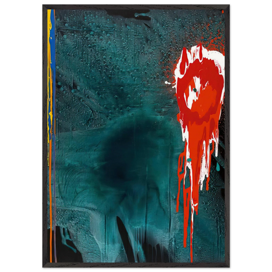 Letter to Chaim - 10706 - 2006 - John Hoyland 70x100 cm / 28x40 inches Framed Art Print – Black Wooden Frame