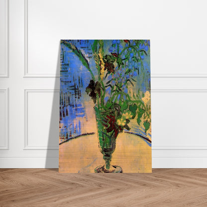 Still Life Glass with Wild Flowers - Vincent van Gogh Brushed Aluminum Print - 70x100 cm / 28x40 inches | Vincent van Gogh Aluminum Print | Vincent van Gogh Prints
