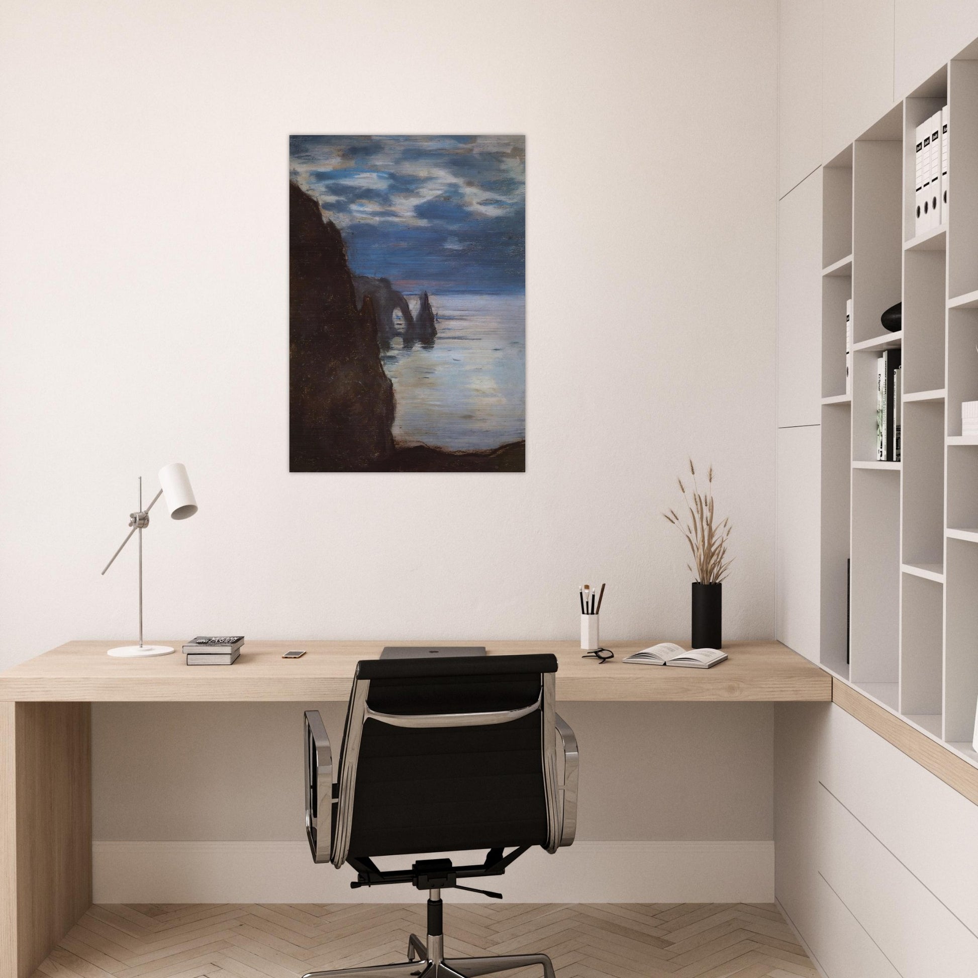 Etretat, the Needle Rock and Porte d'Aval - claude monet Brushed Aluminum Print - 70x100 cm / 28x40 inches | claude monet Aluminum Print | claude monet Prints